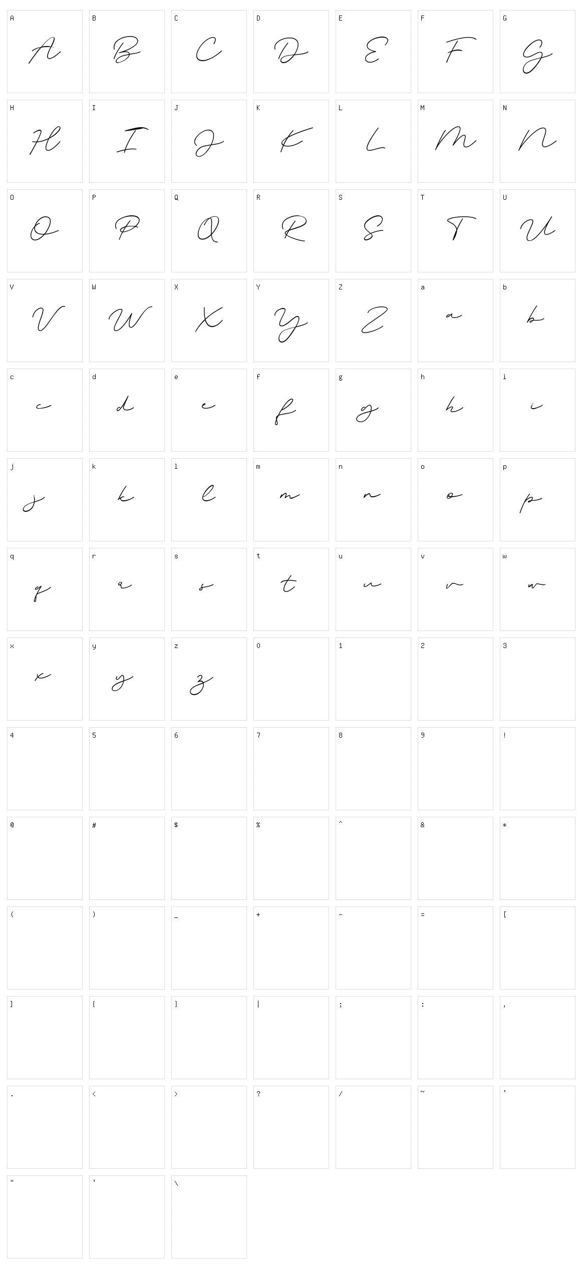 Magenta Character Set