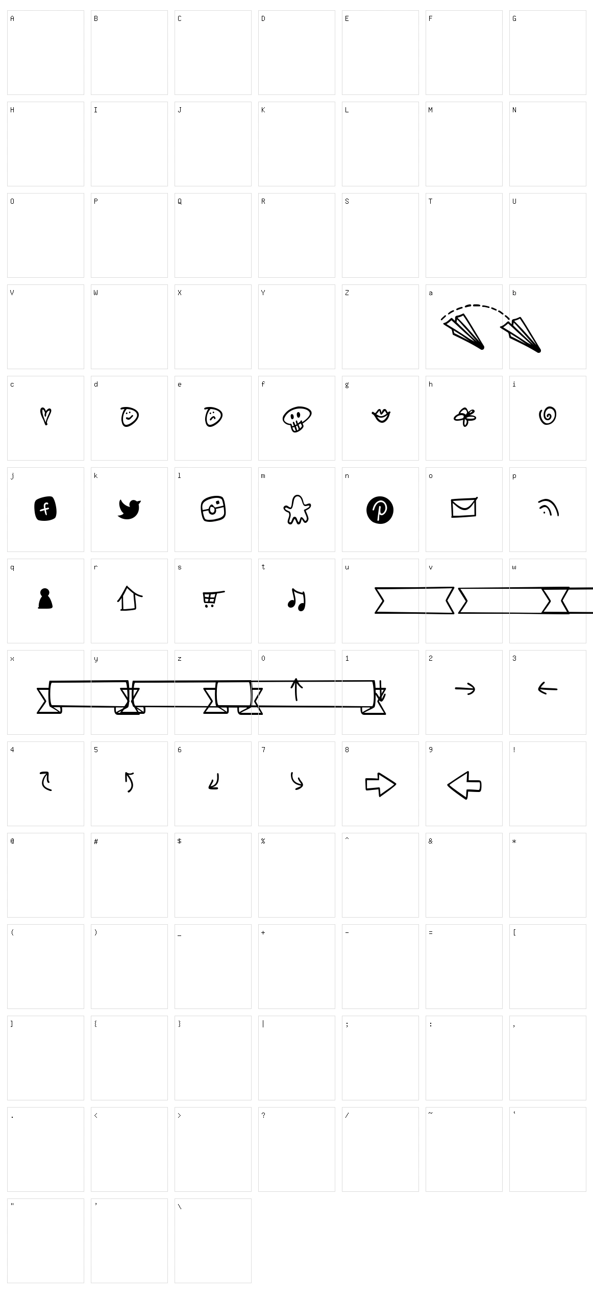 Notepaper Airplanes Extras Character Set