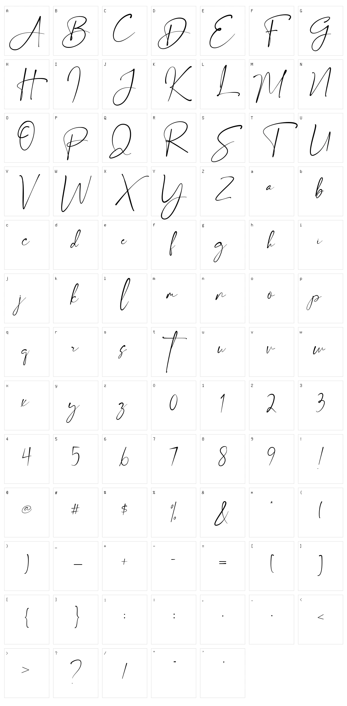 Magnaline Character Set