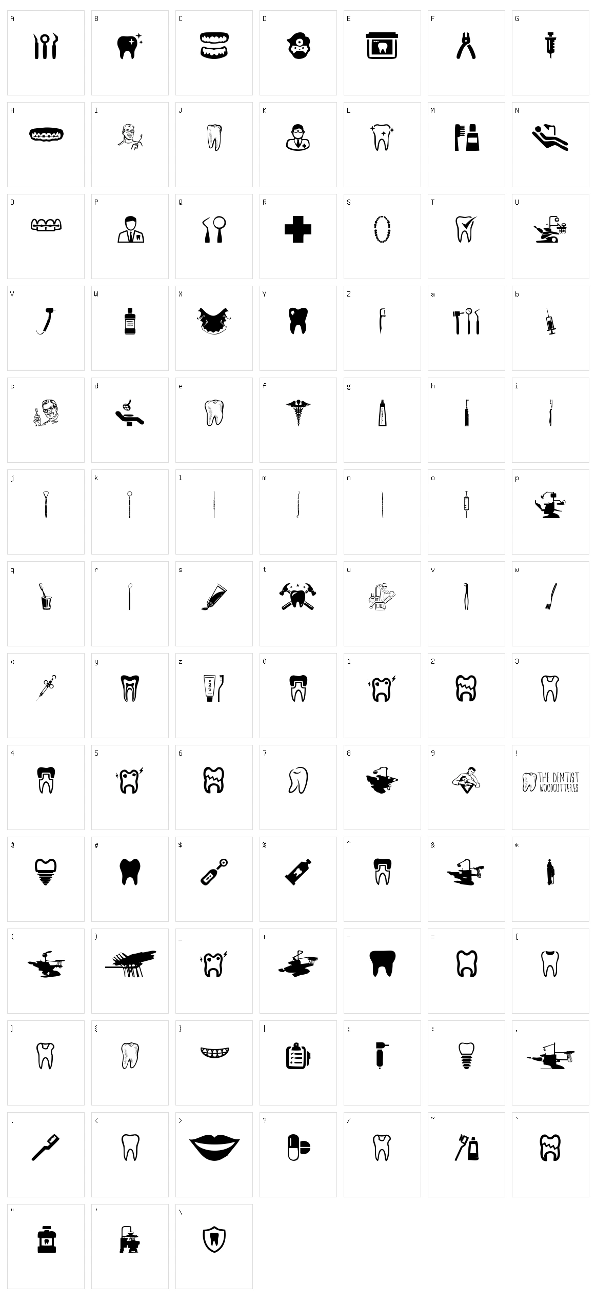 The Dentist Character Set