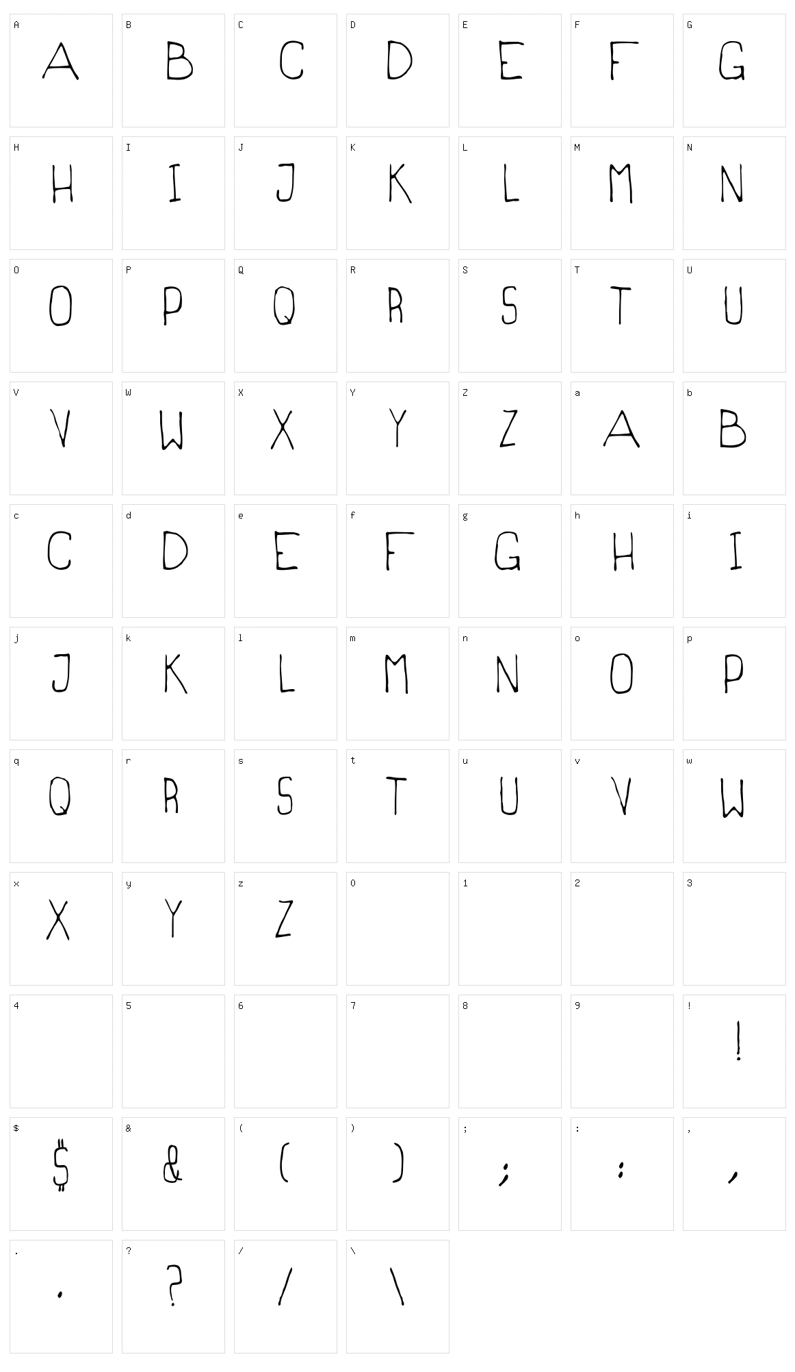 Magrilinha Character Set