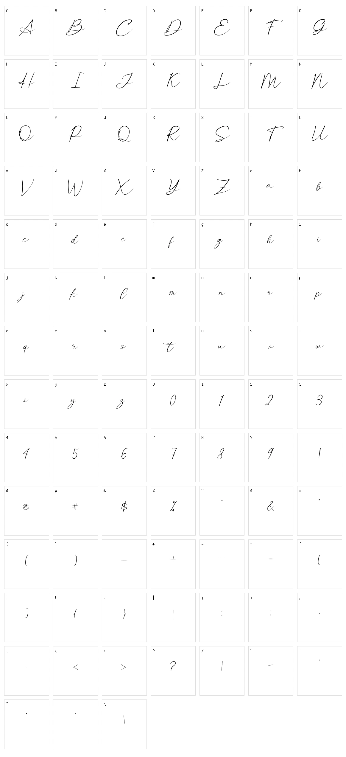 Makintos Character Set