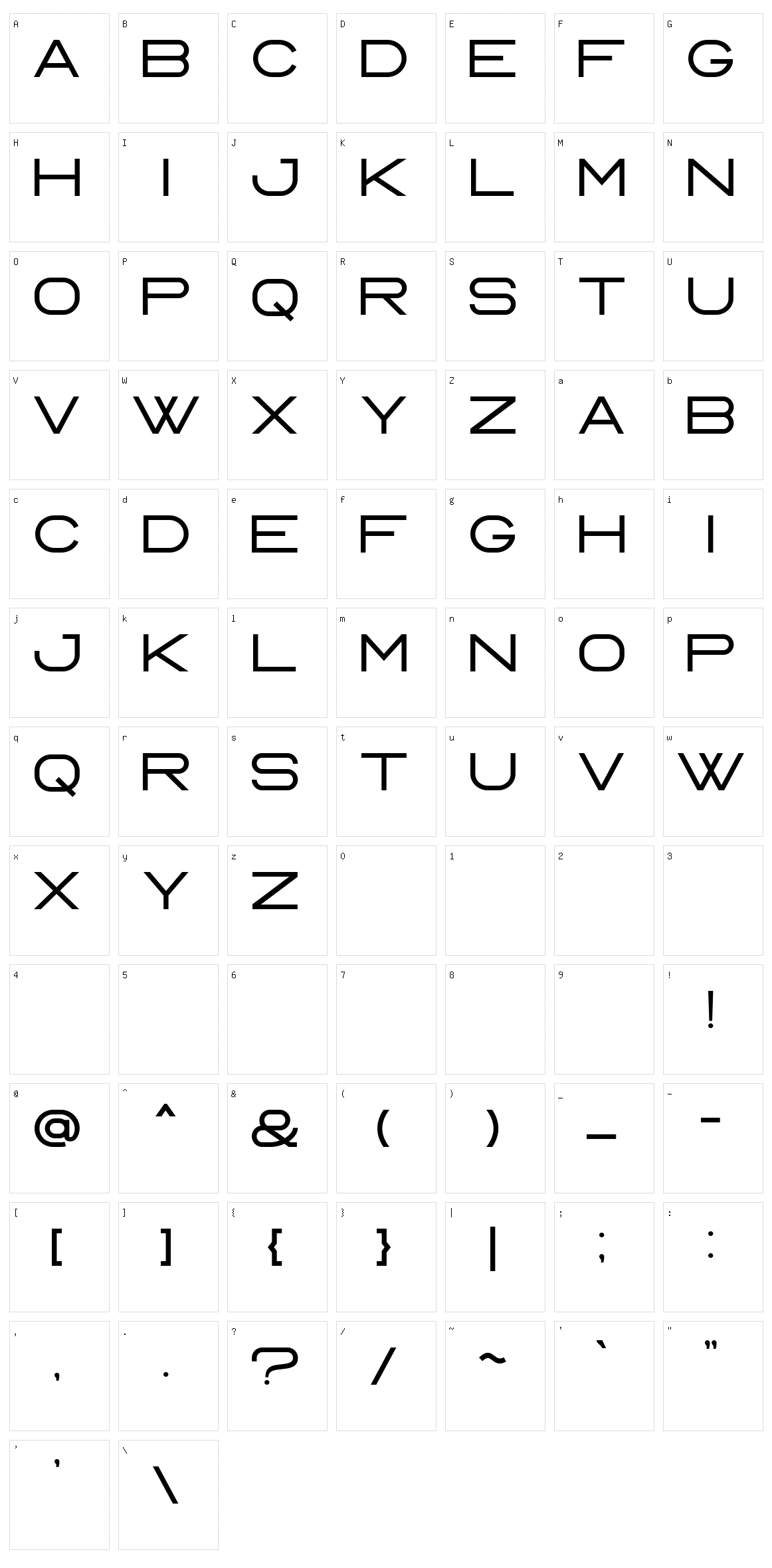 Manta Style Script Character Set