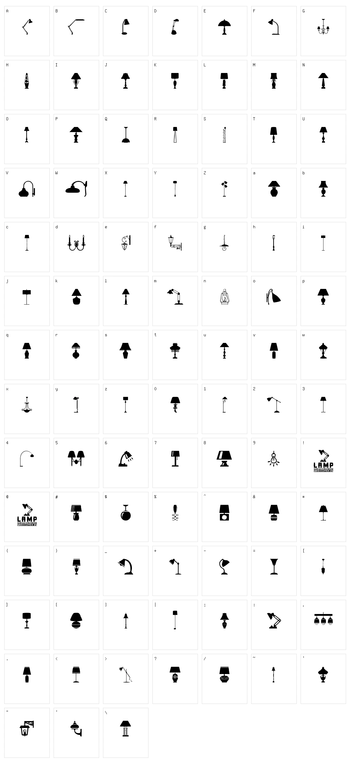 Lamp Character Set