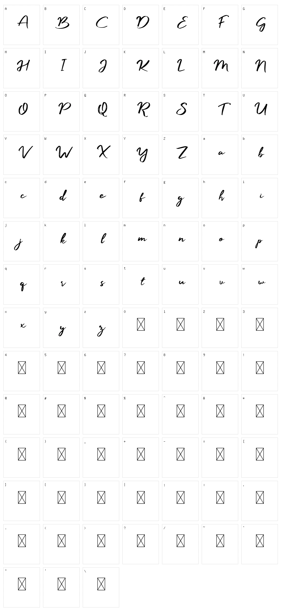 Manyland Character Set