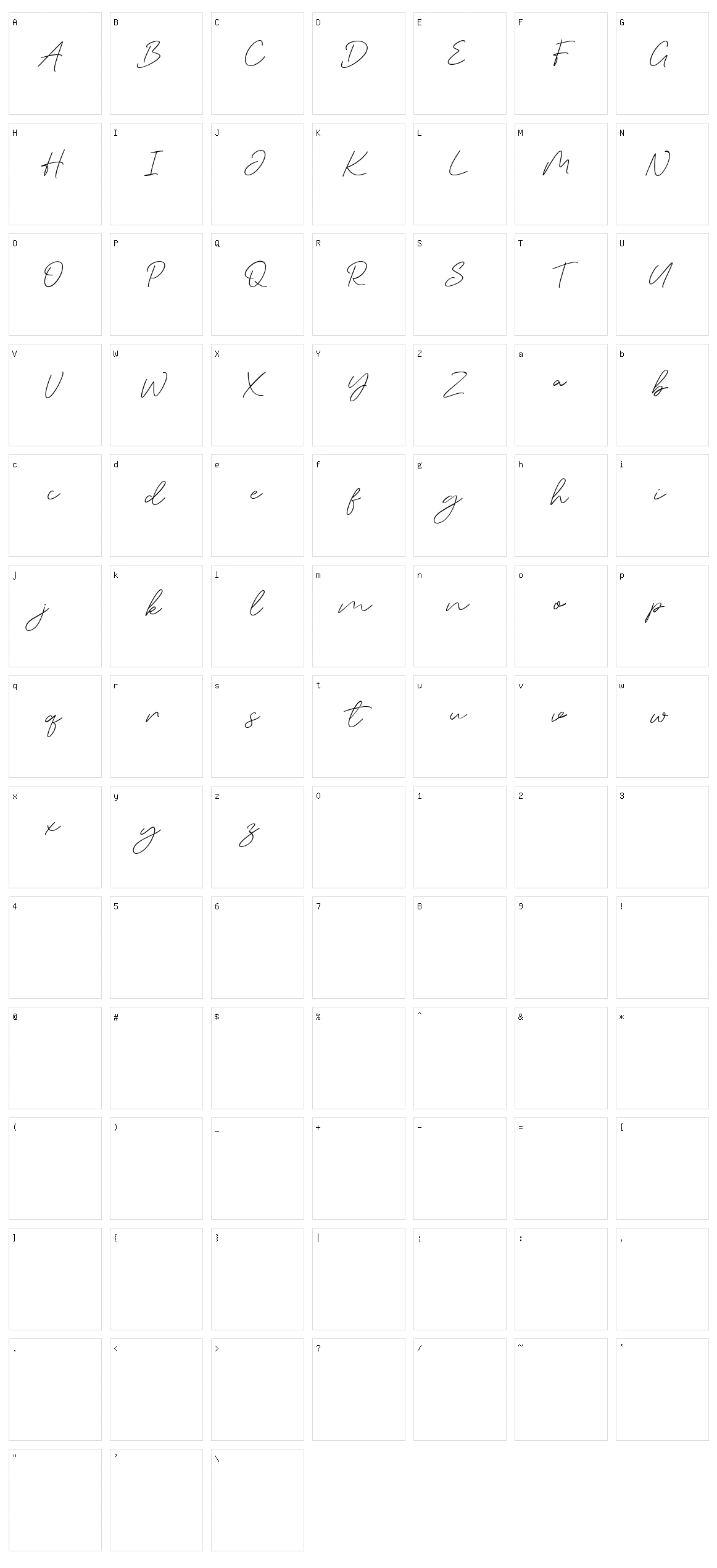 Marchey Signature Character Set
