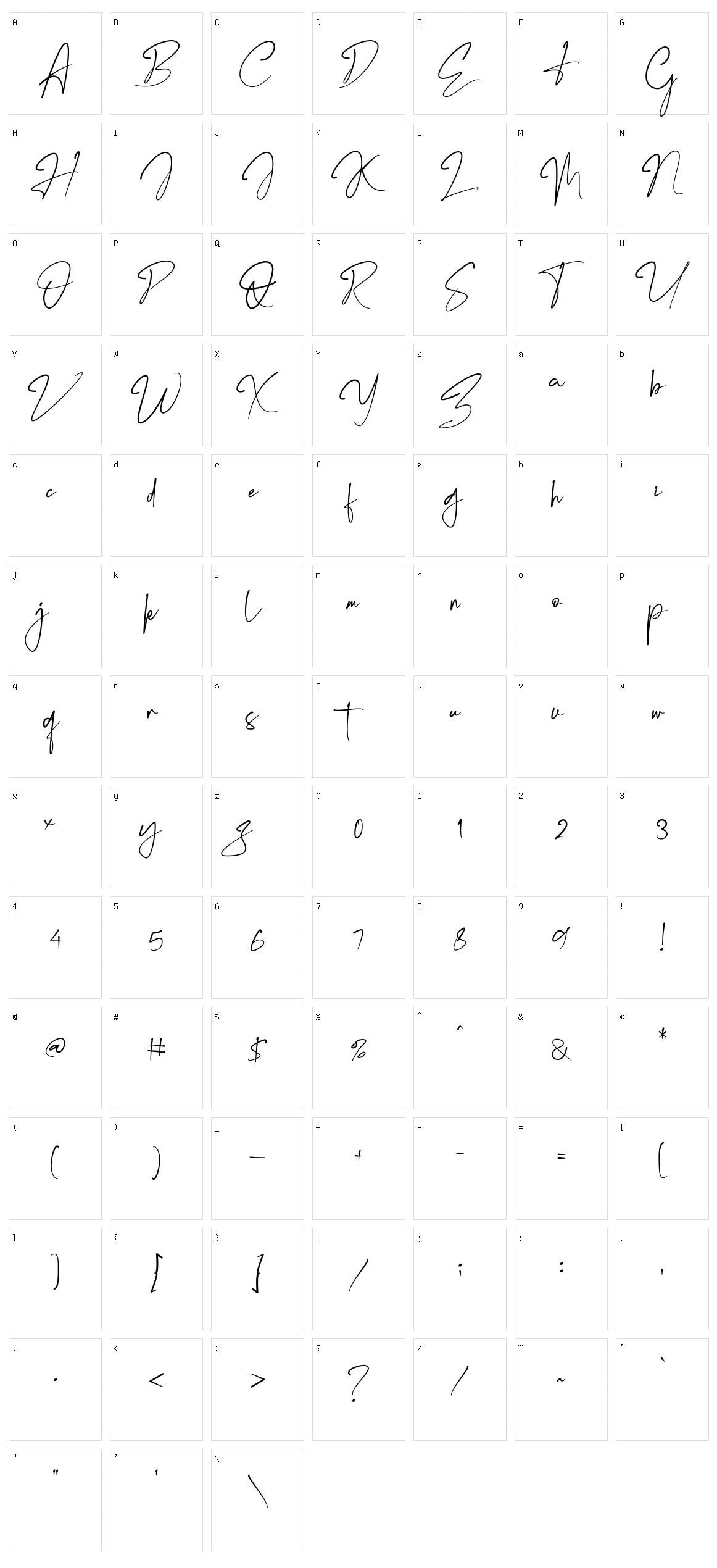 Marentta Signature Character Set
