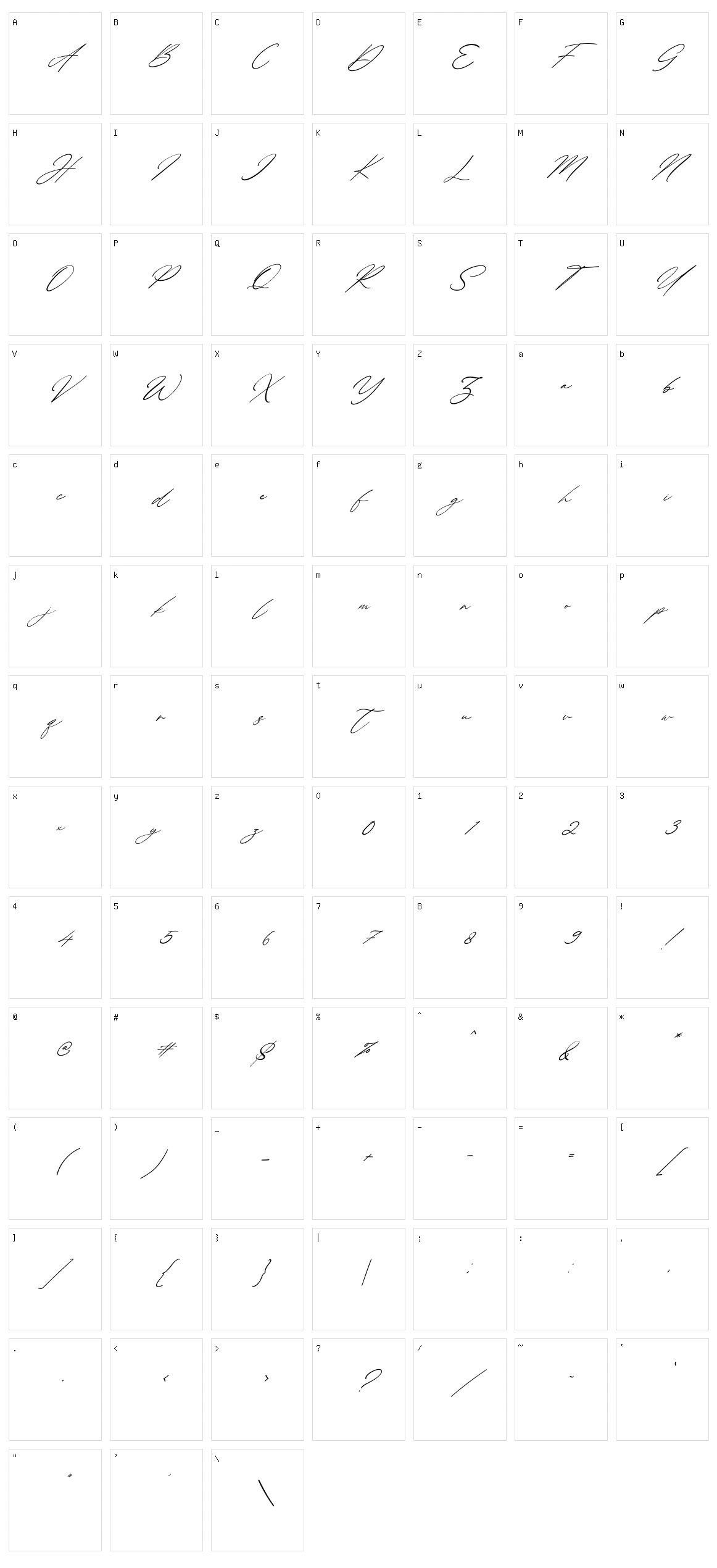 Margharita Character Set