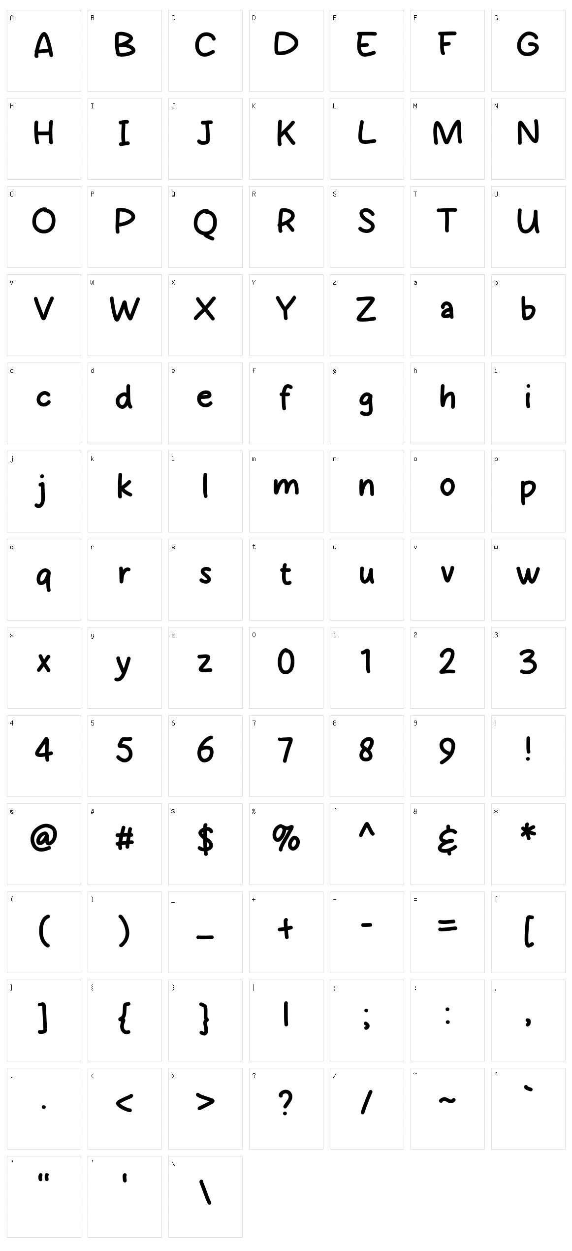 Marhiel Character Set