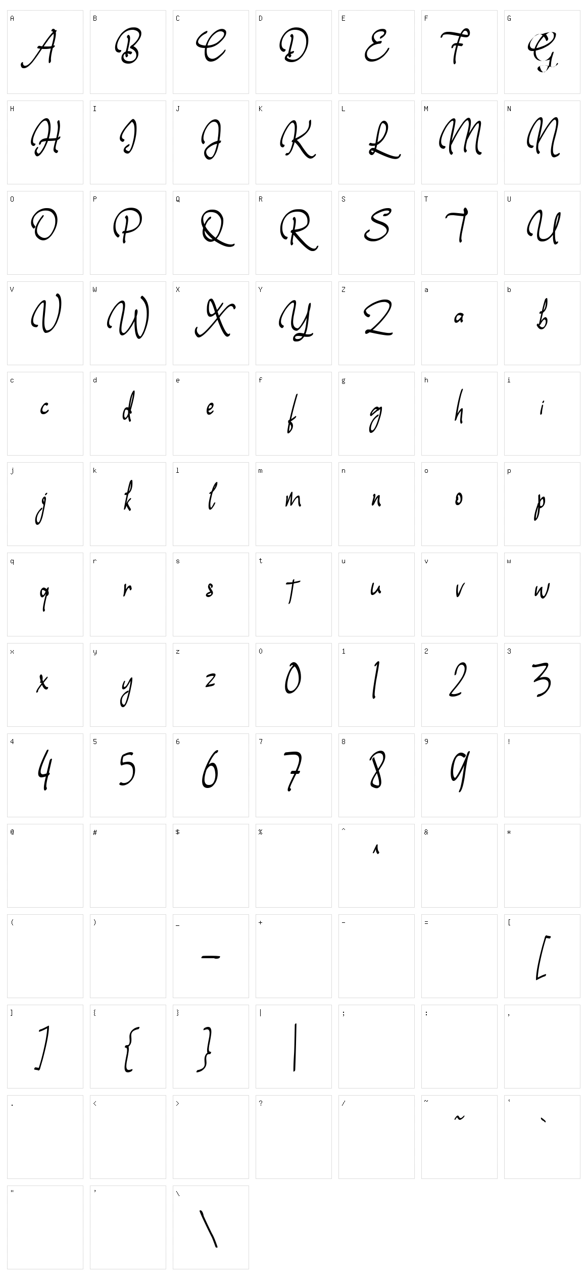 Mariegold Character Set