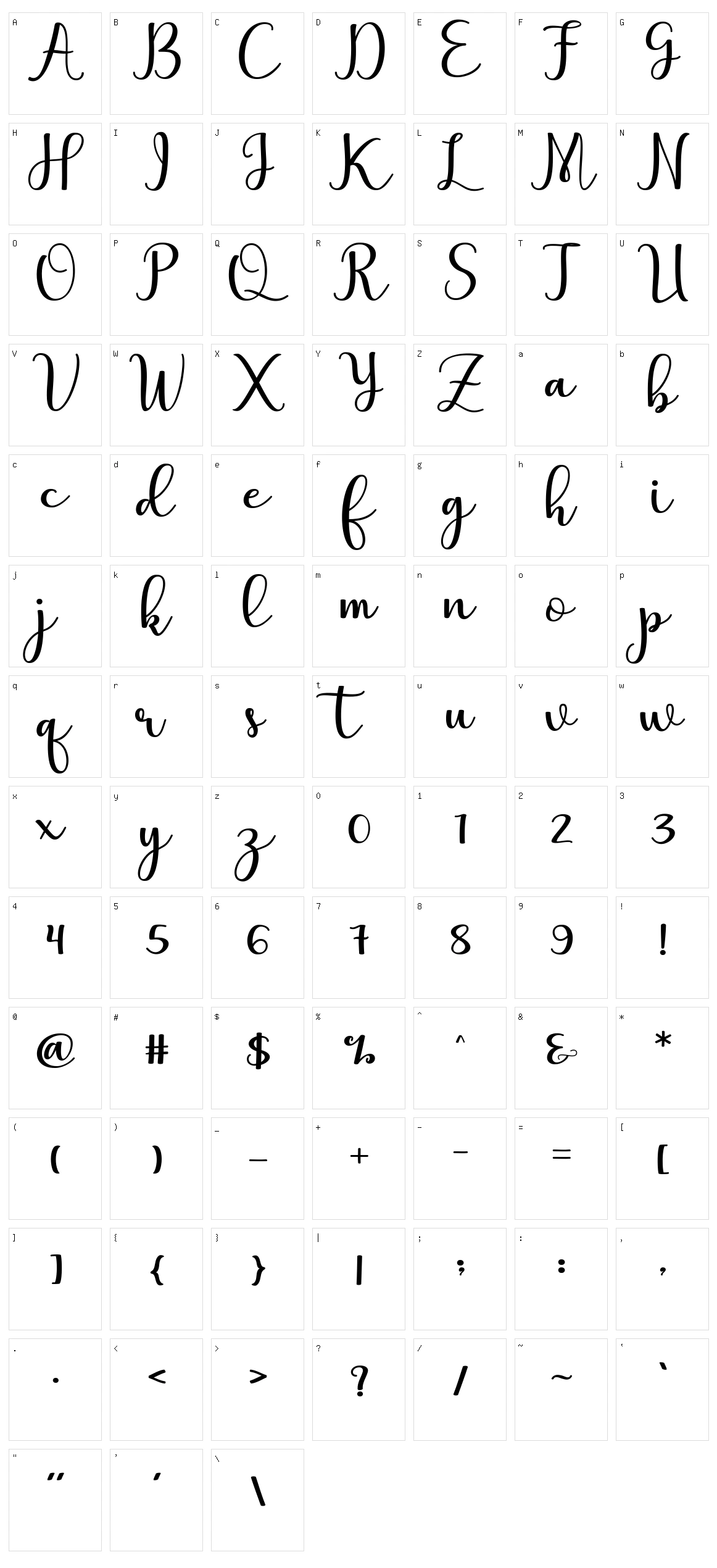 Marthina Character Set