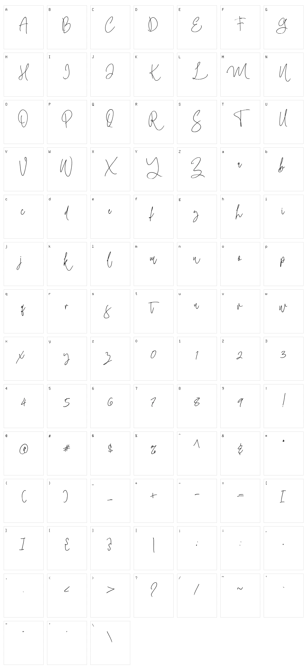 Maryline Signature Character Set