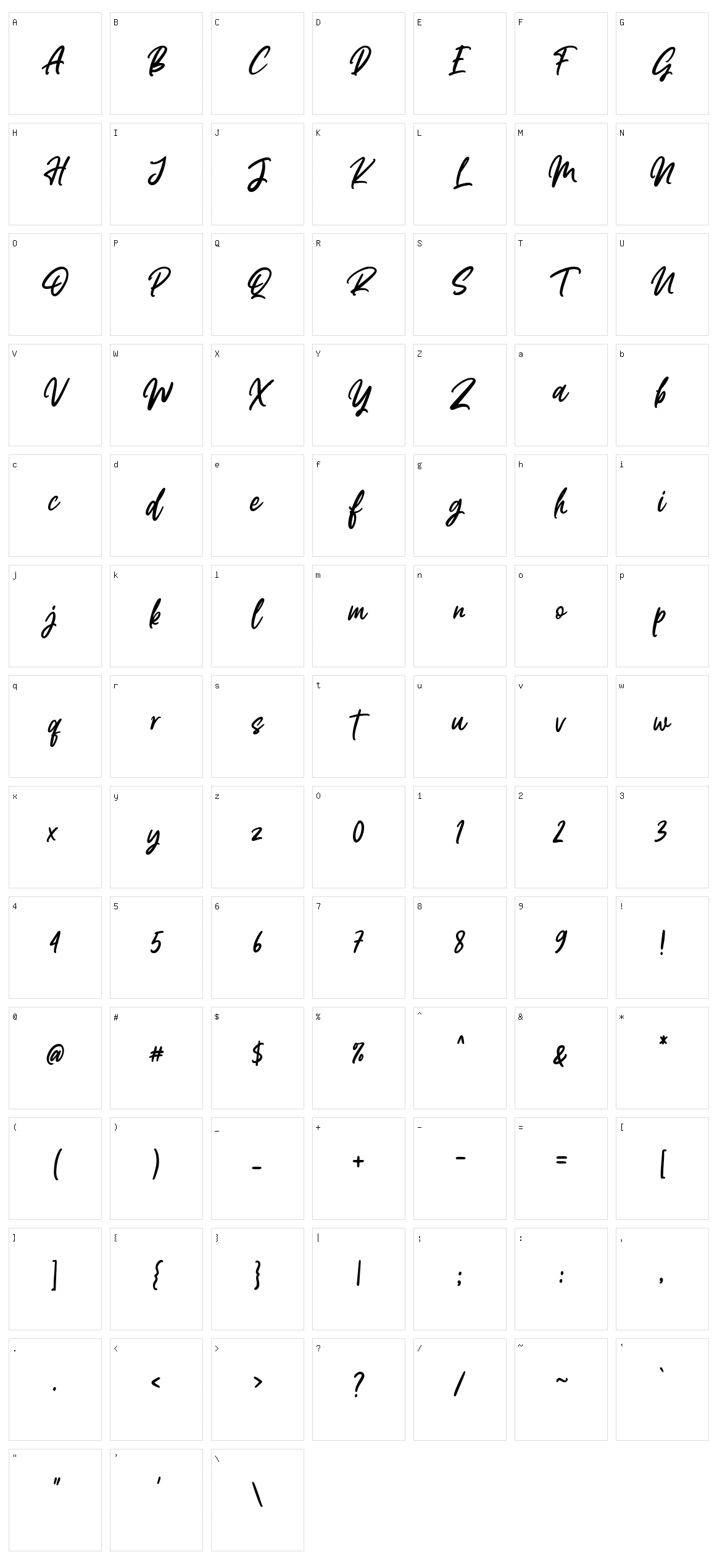 Mashita Character Set