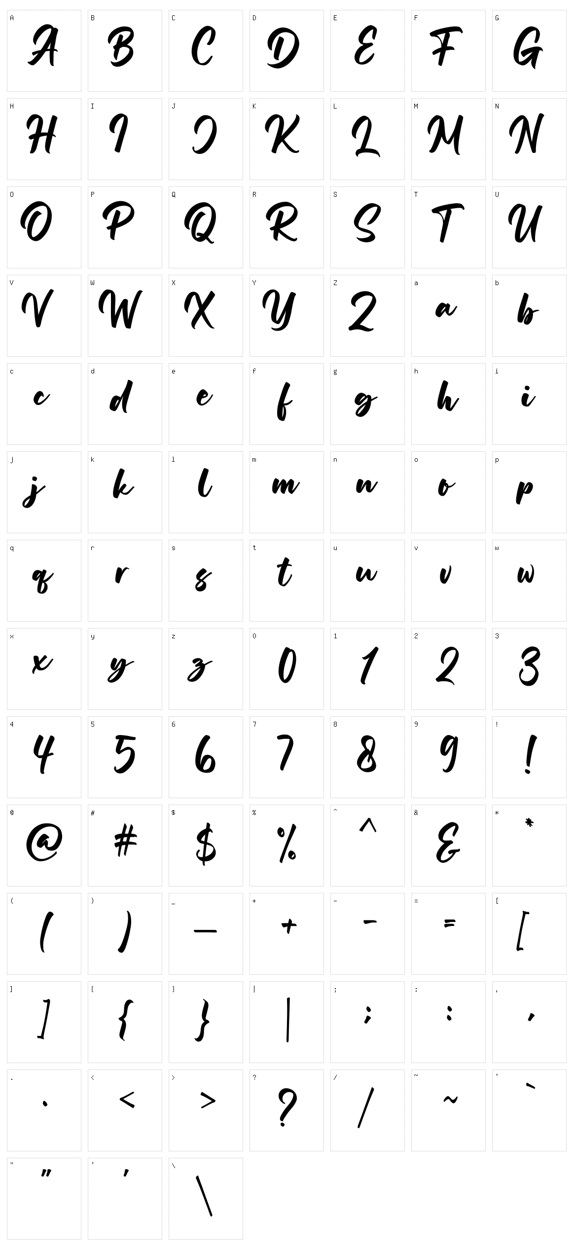 Mathilda Character Set