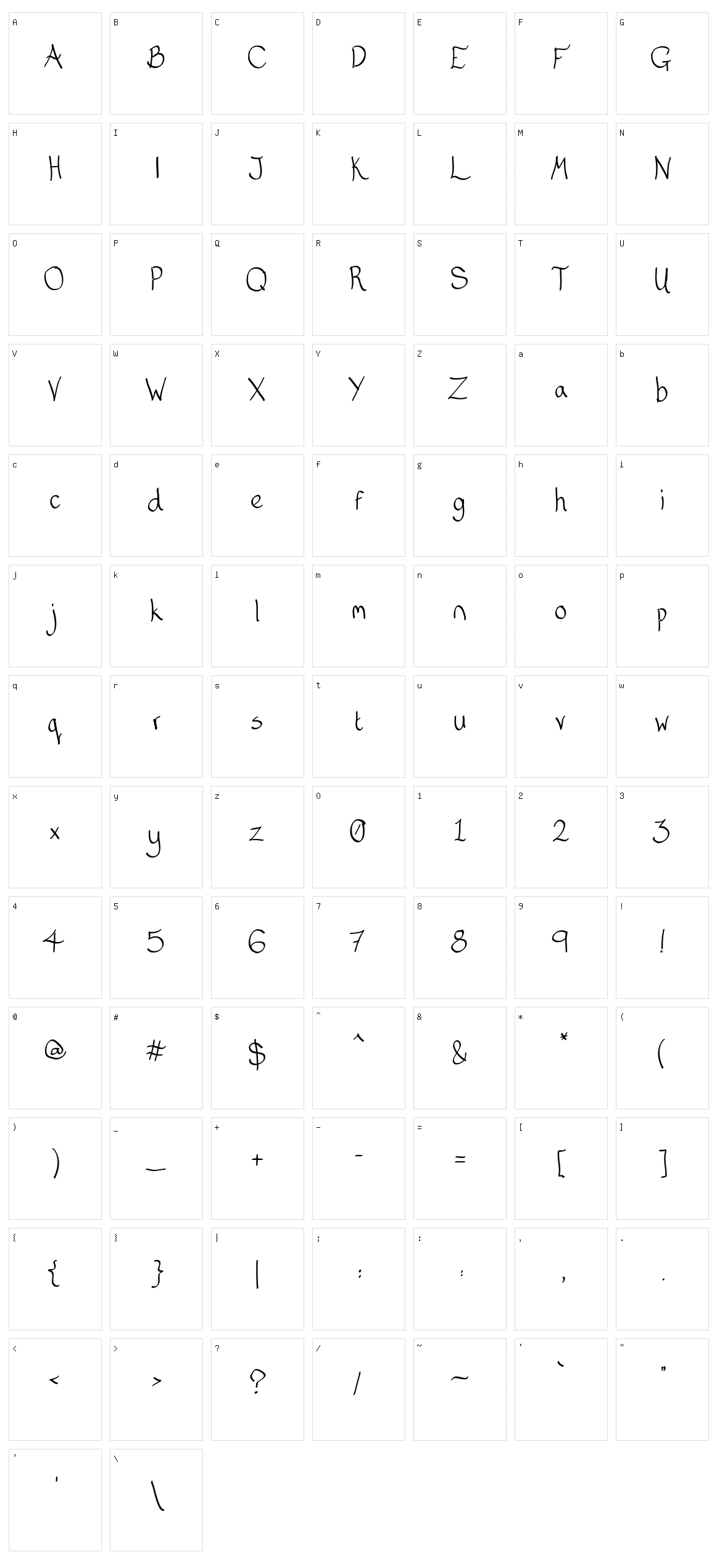 Matt Serif Character Set