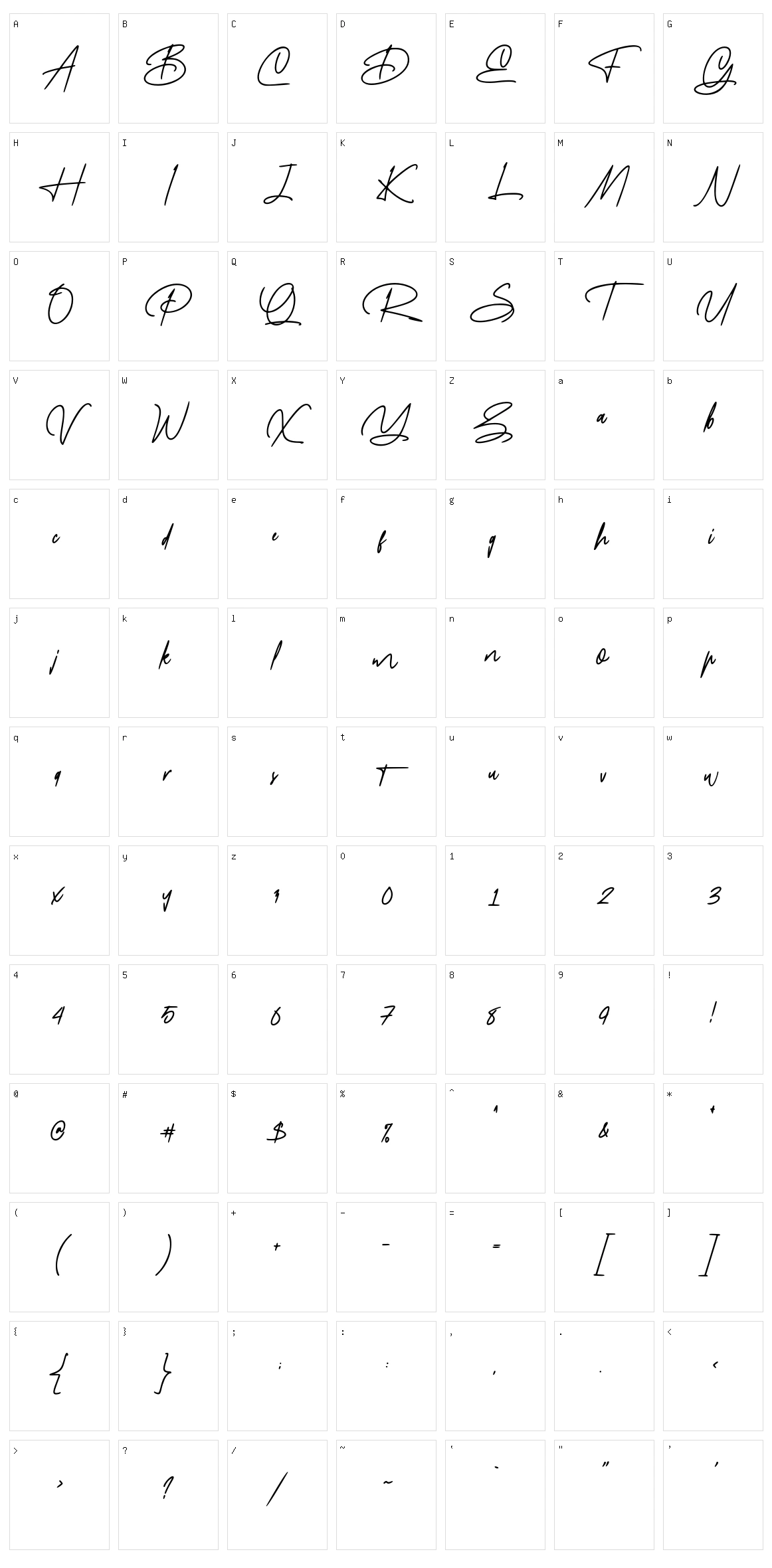 Mayestica Character Set