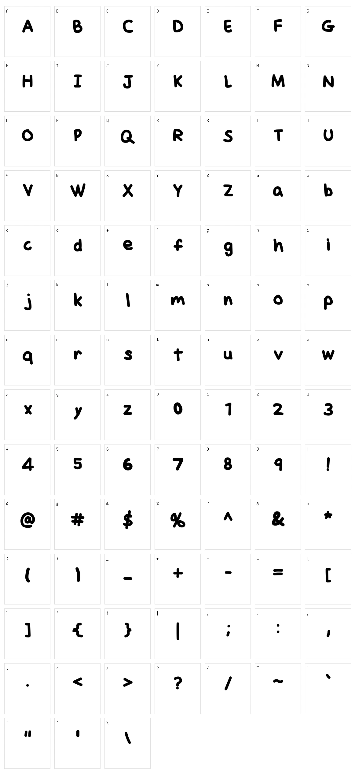 McBungus Character Set