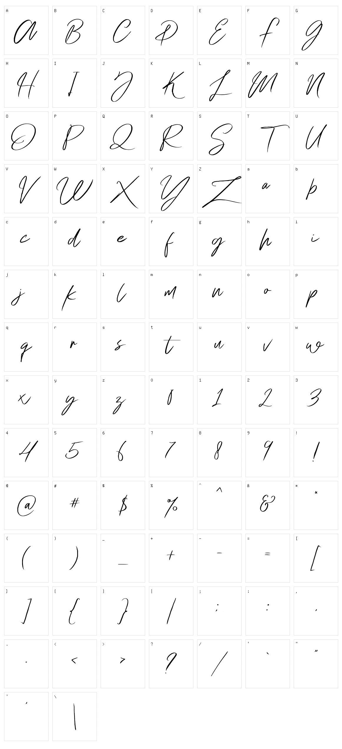 Me Amanda Character Set