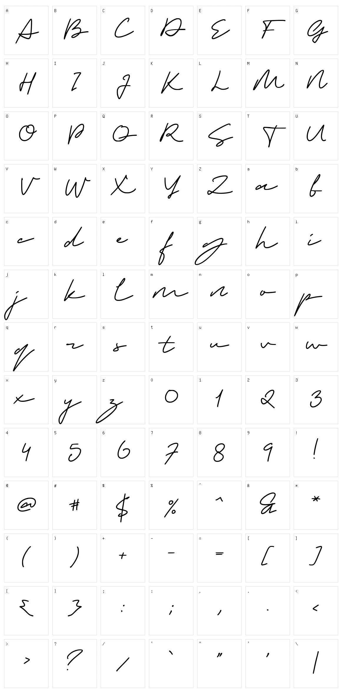 Medical Signature Character Set