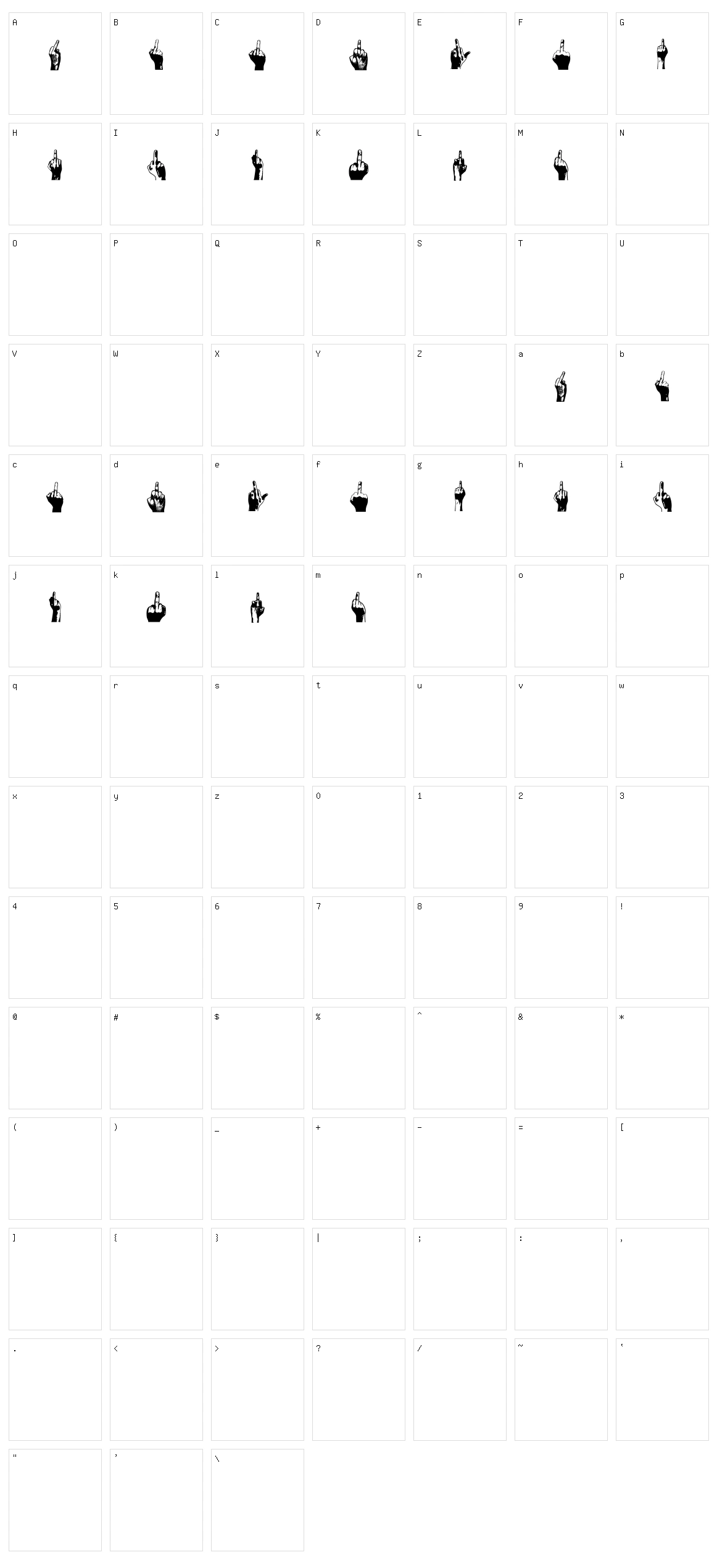 Middle Finger Character Set