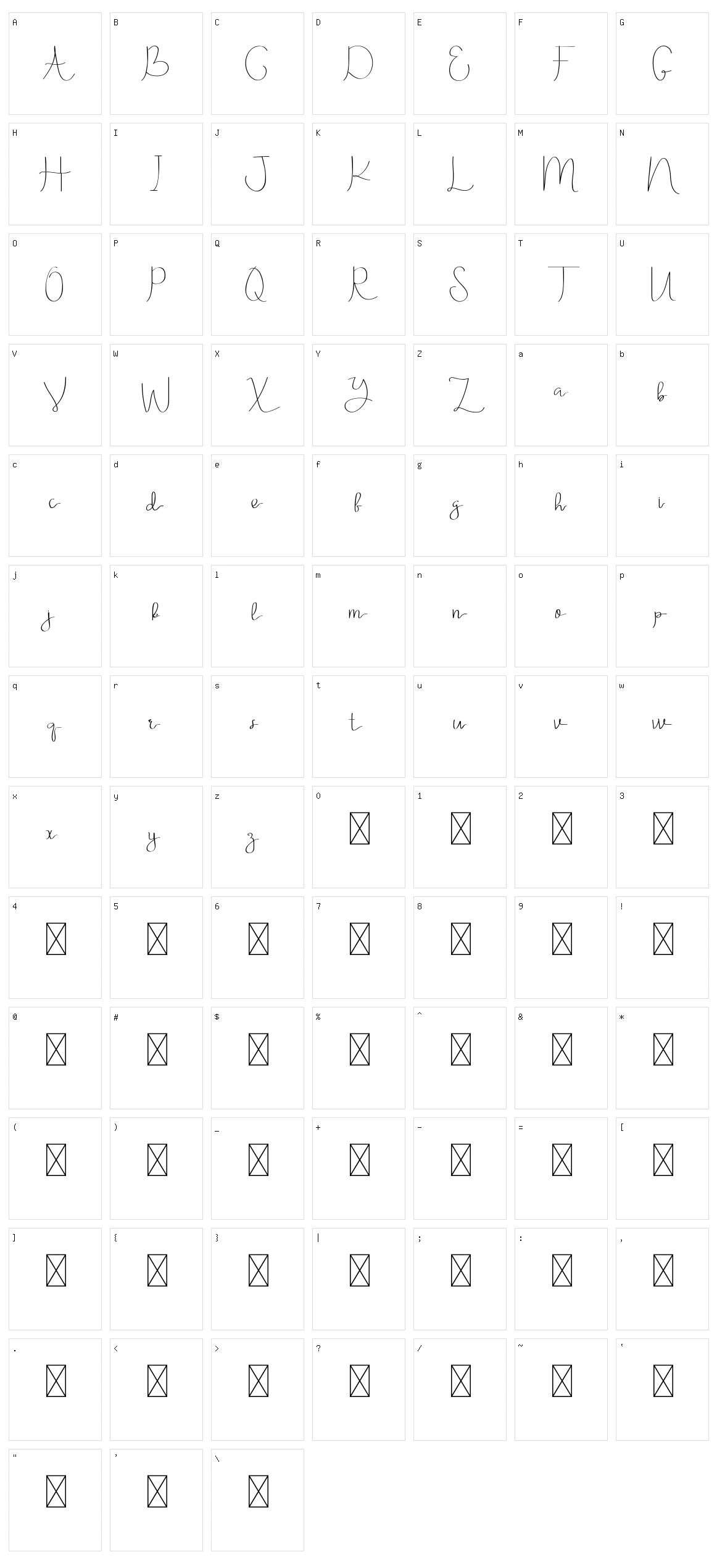 Meiriona Character Set