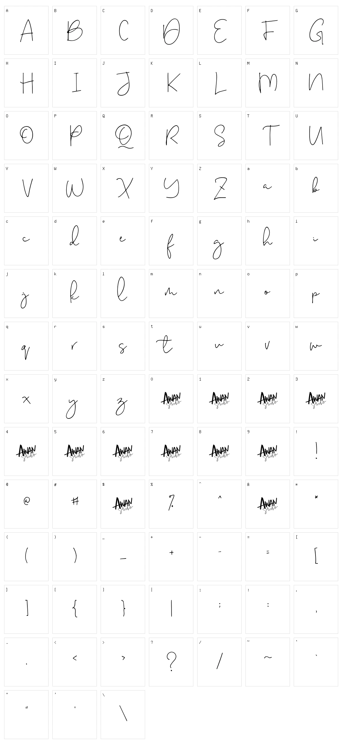 Melatti Character Set