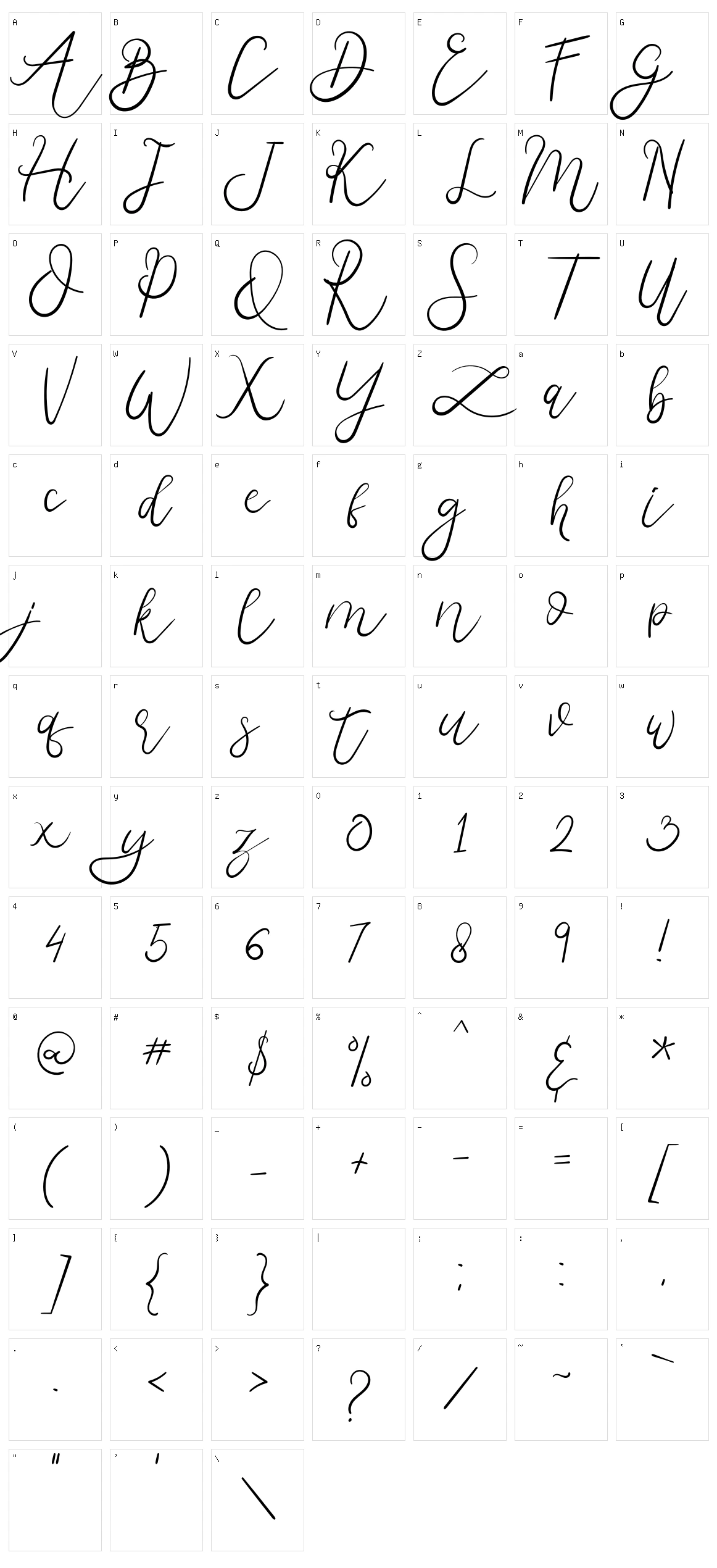 Melburn Character Set