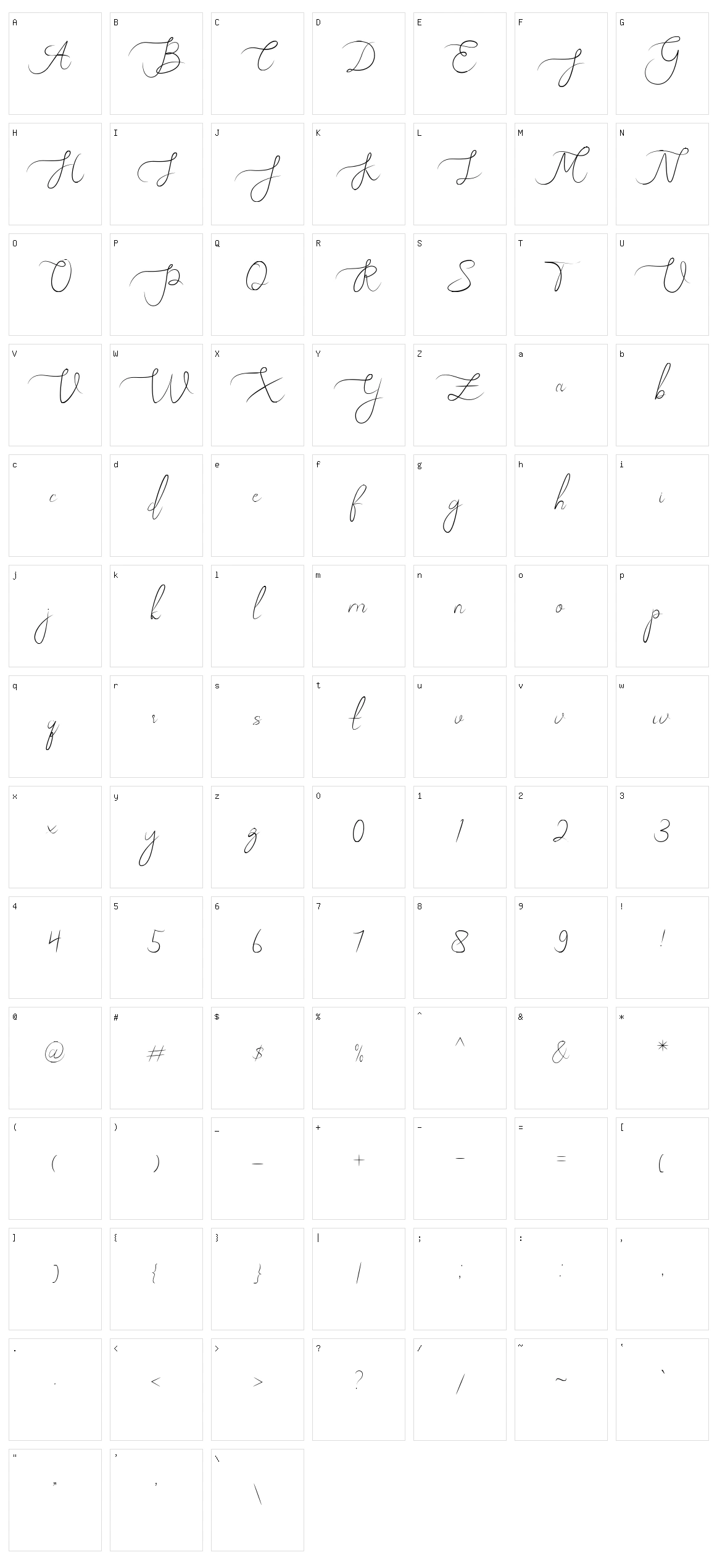 Melly Eret Character Set