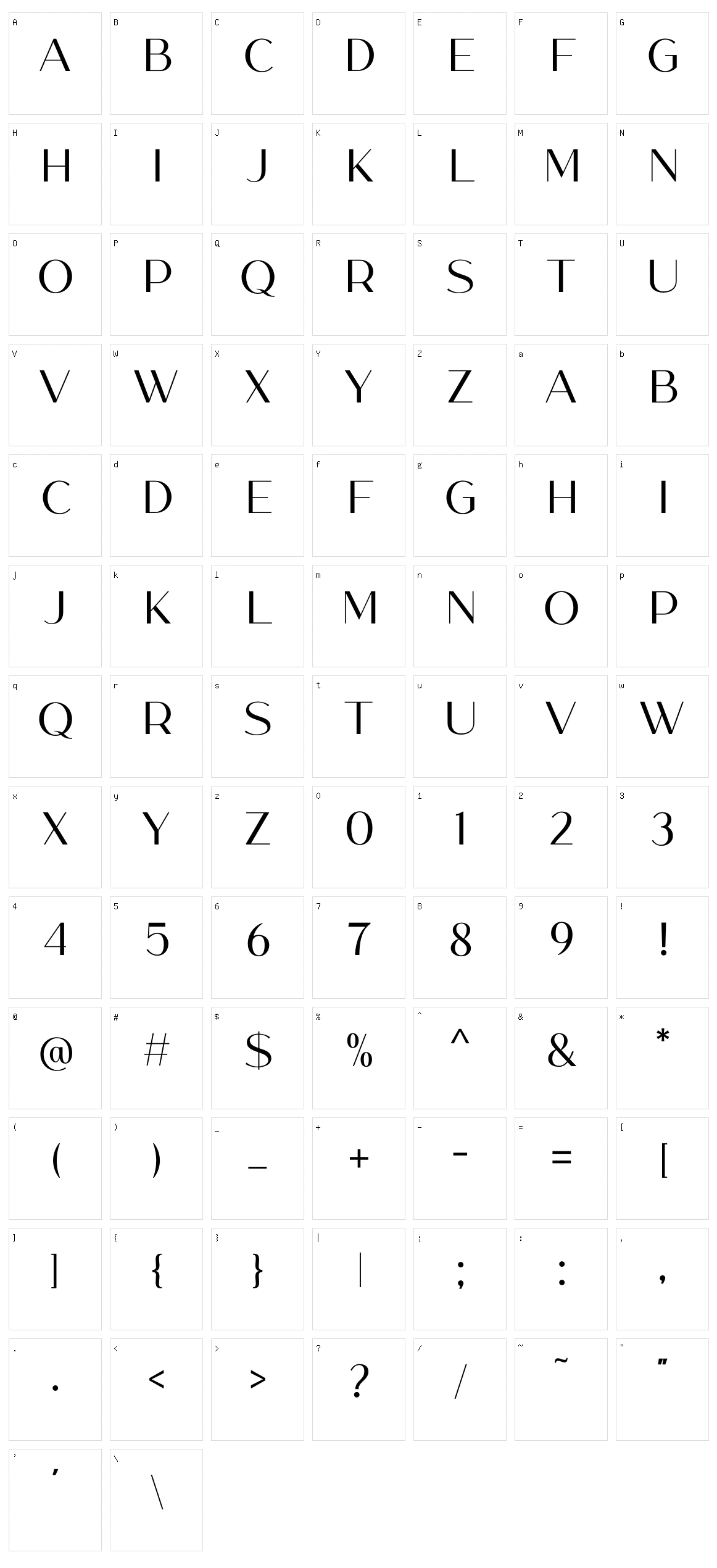 Melody Southern Script Character Set