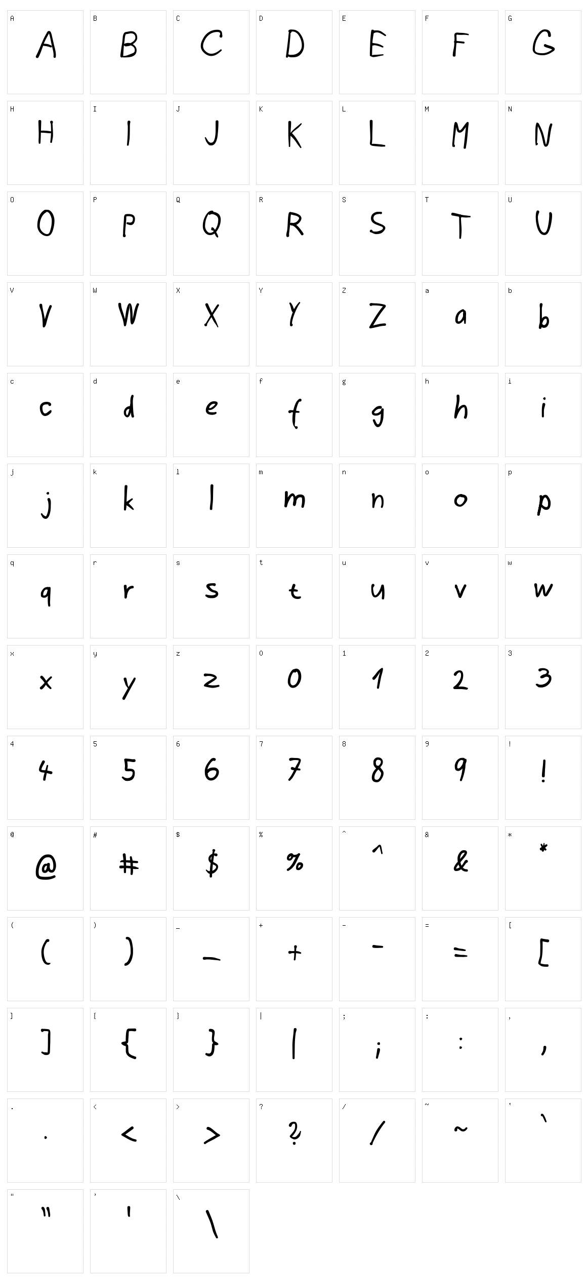 Memoria Vestri Character Set