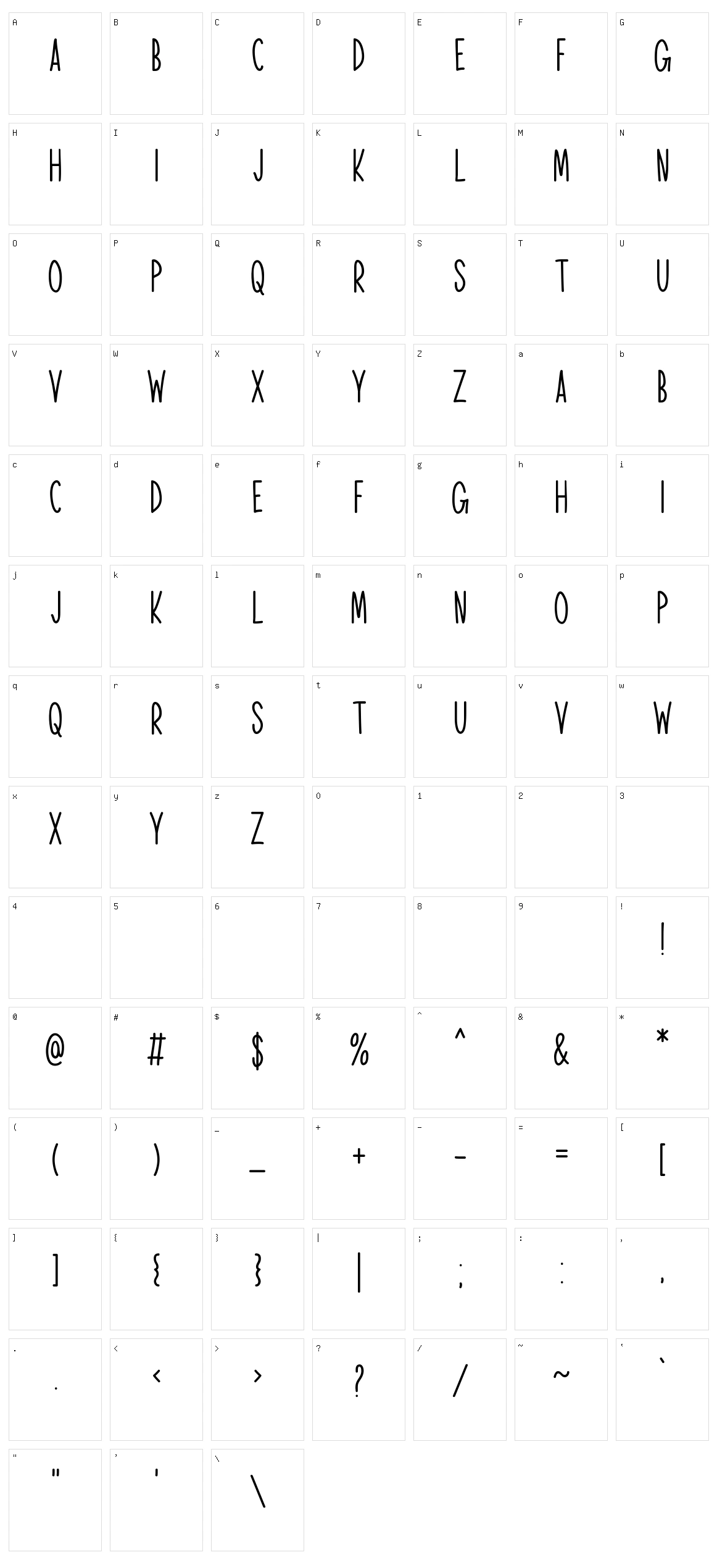 Merry Time Character Set