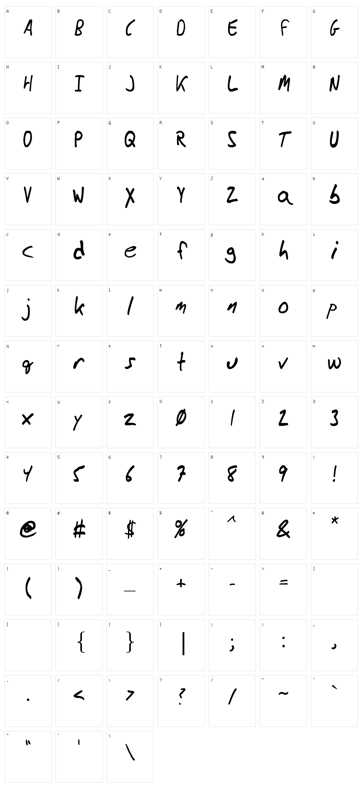 Messy Ben Character Set