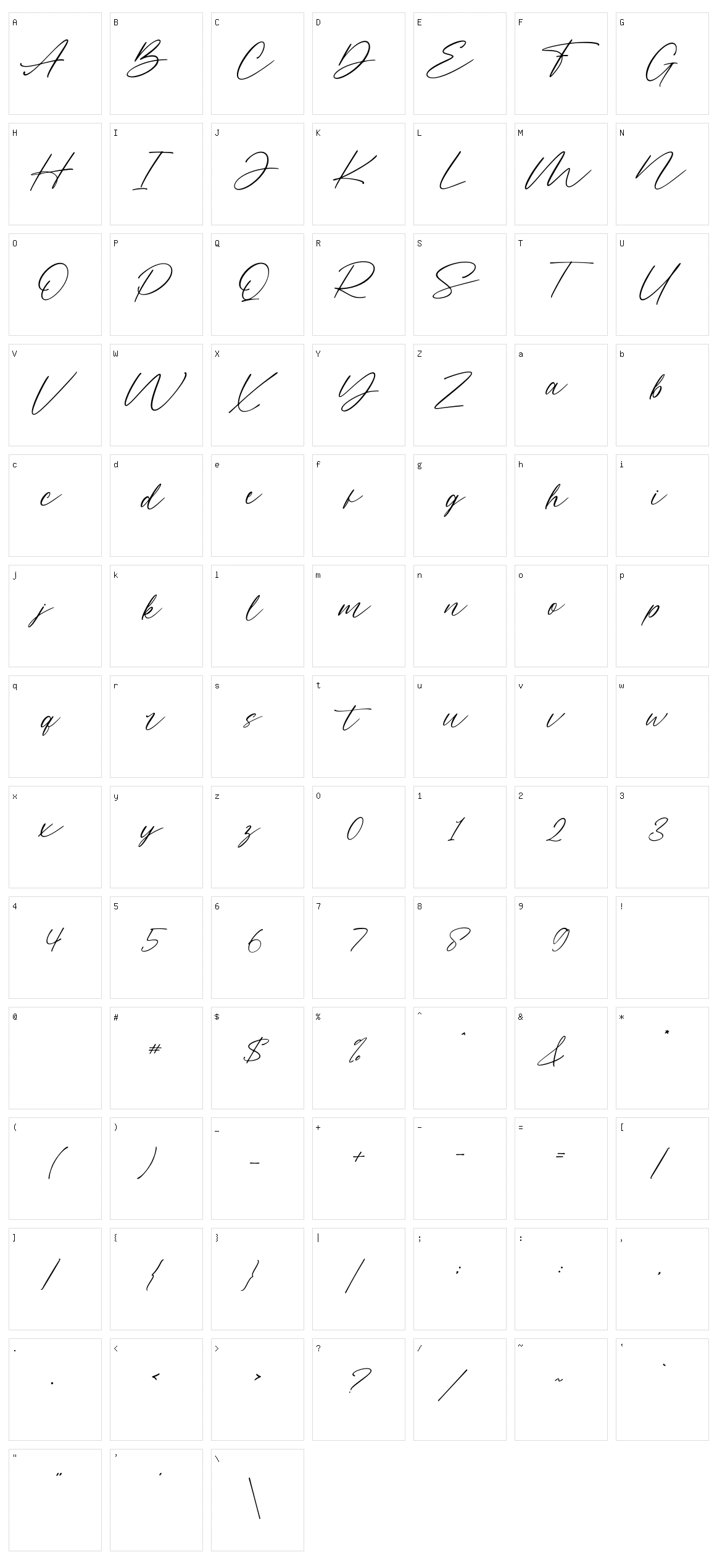 Miarlem Character Set