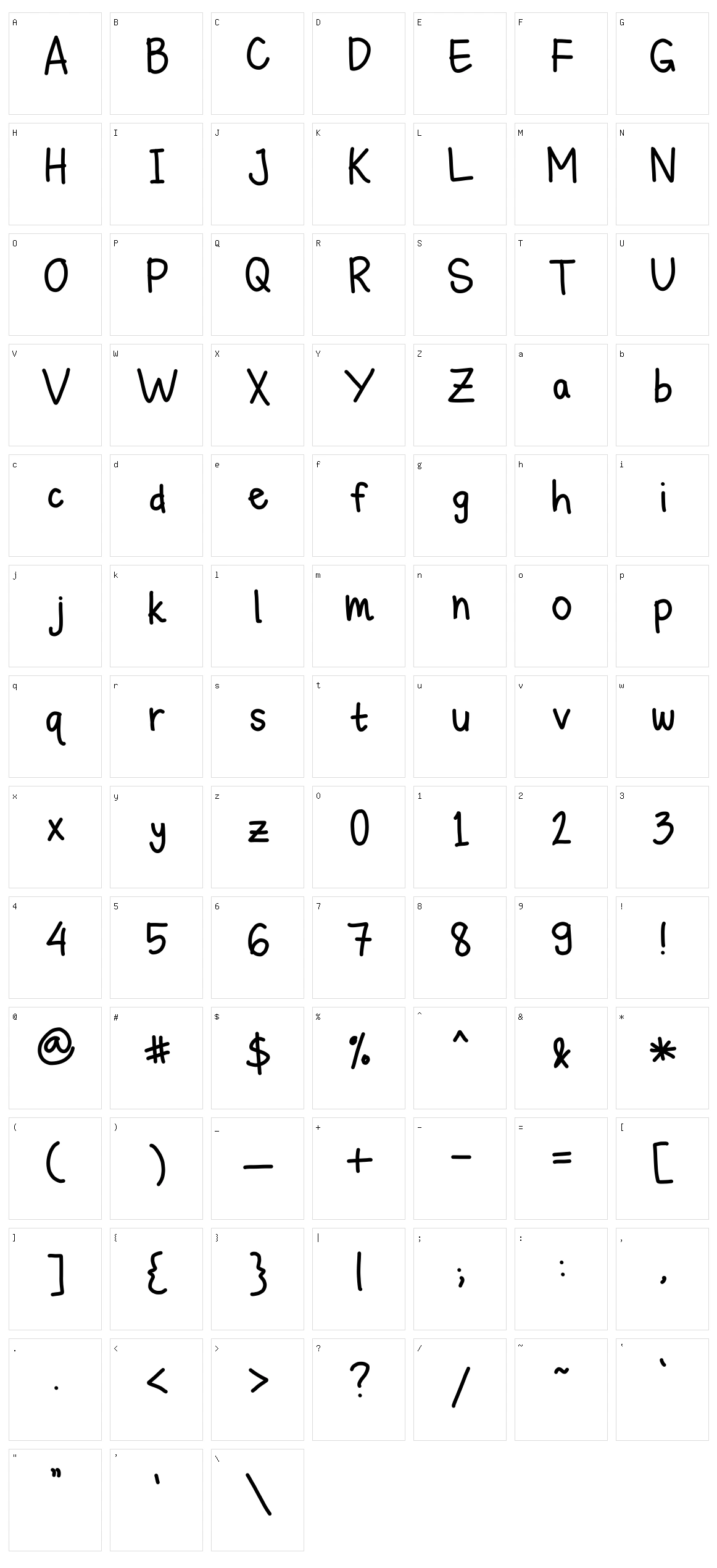 Michelle Lazy Hand Character Set