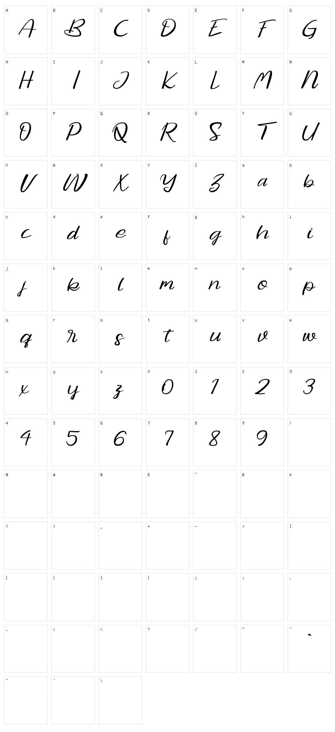 Michelline Character Set