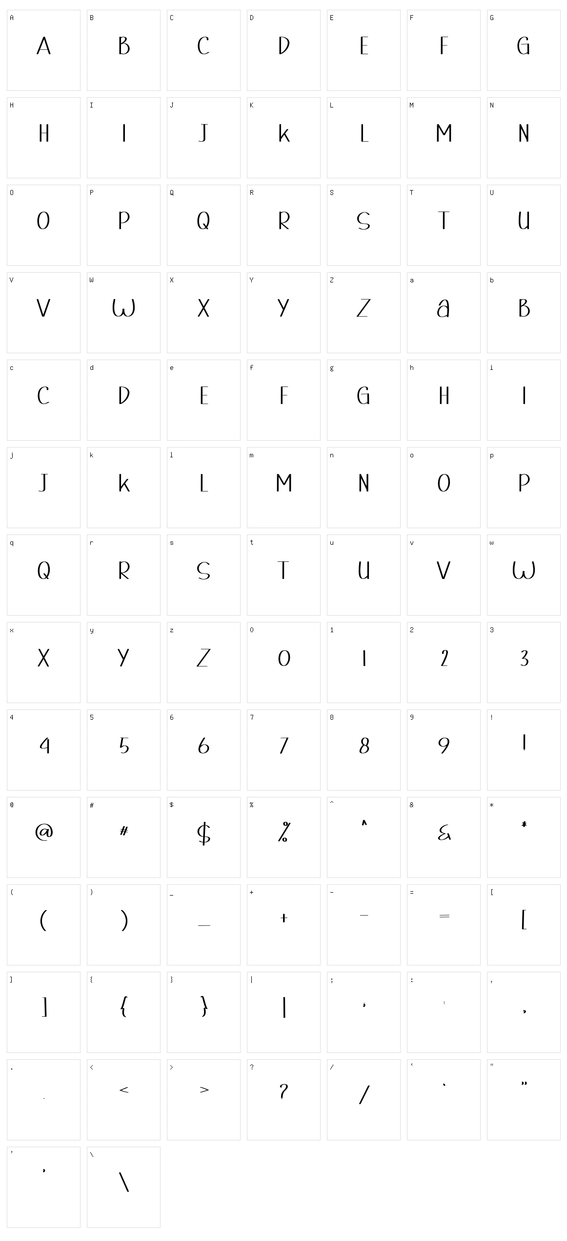 Minimalist Character Set