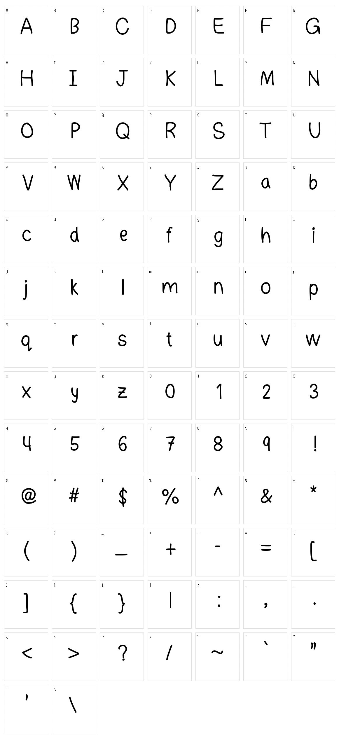 Minsins Character Set