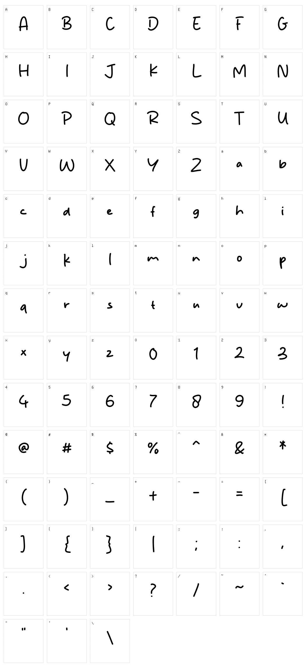 Miology Character Set