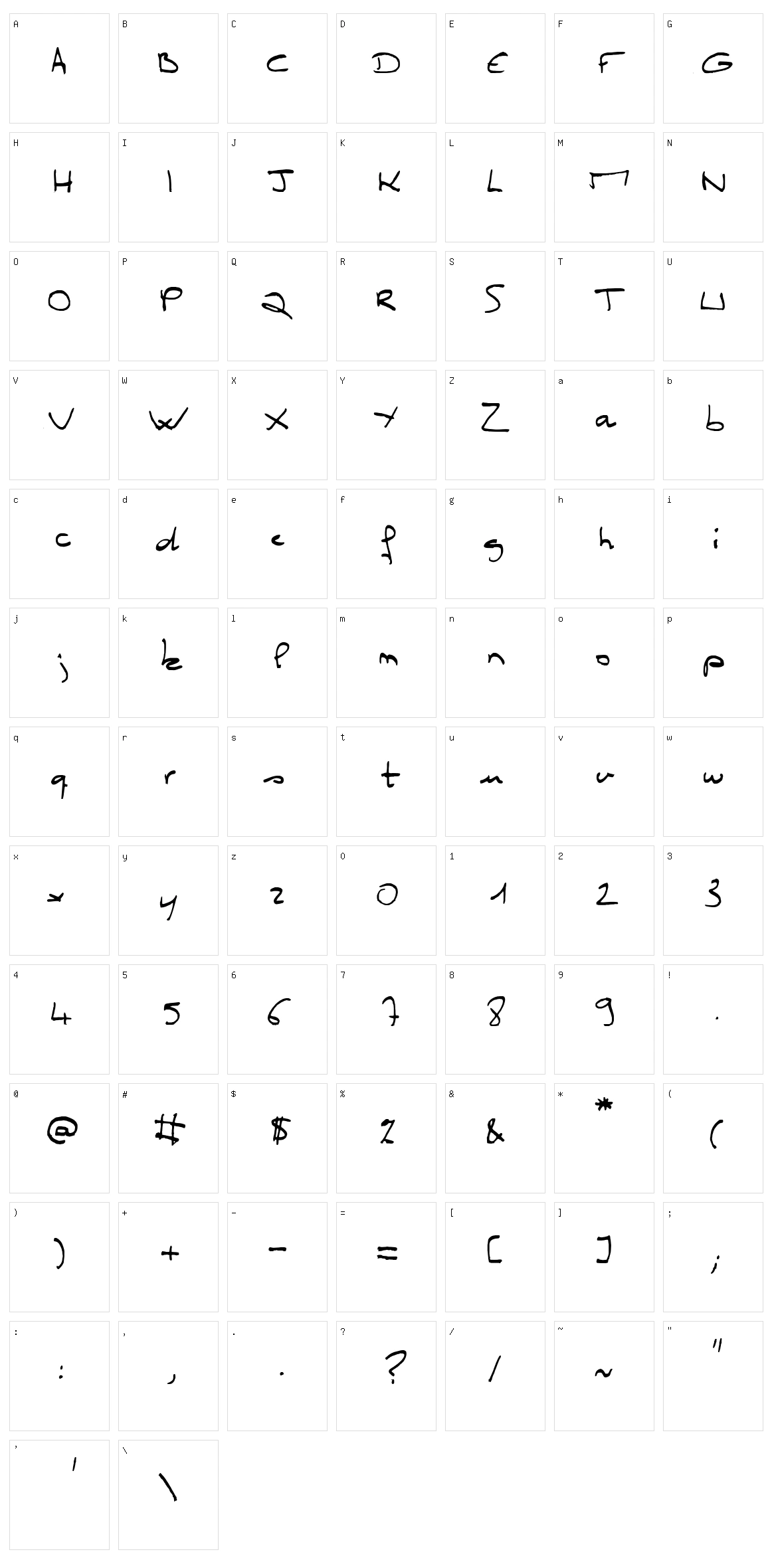 Miss Claude Character Set