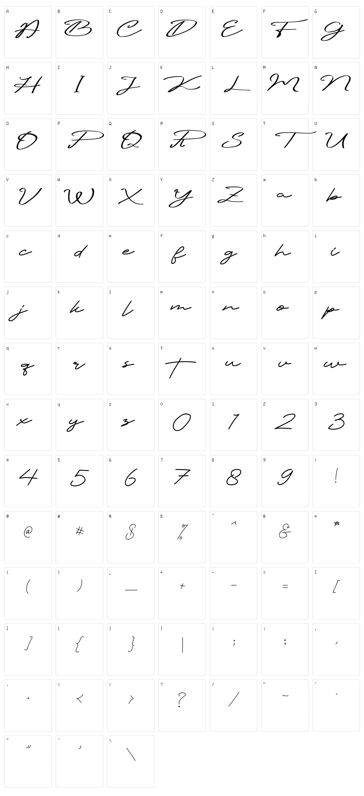 Misthic Character Set