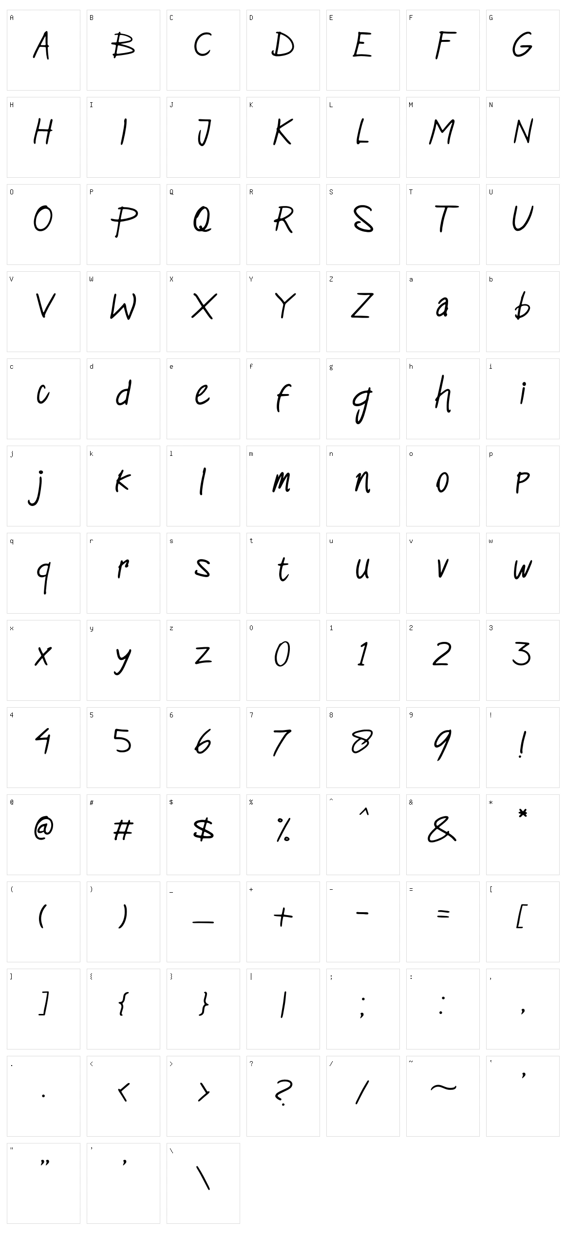 Mocimoci Character Set