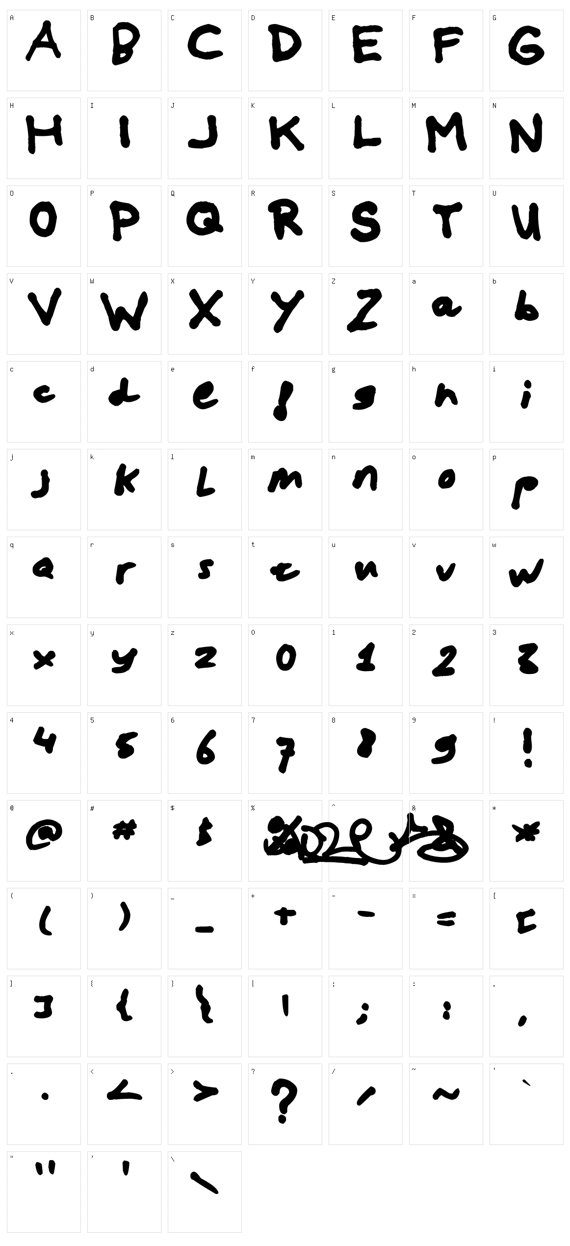 Mockup Character Set