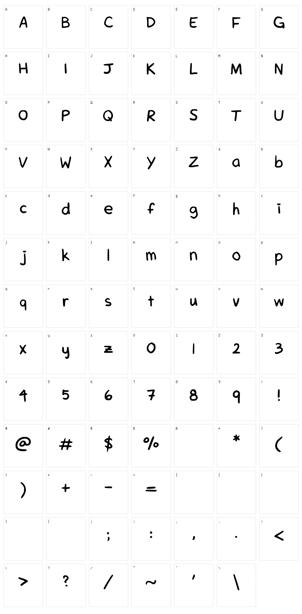 MoguFont Character Set