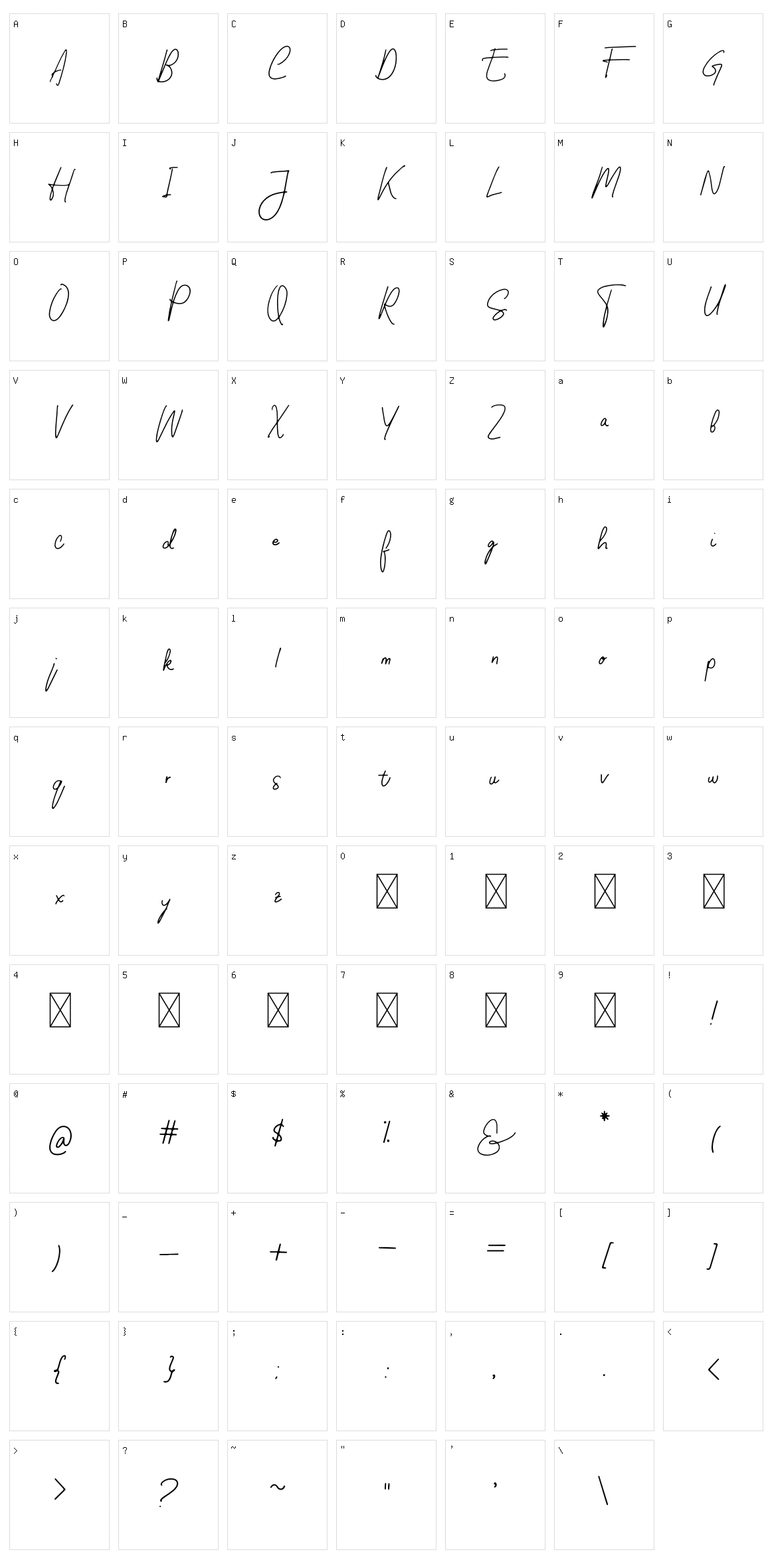 Molita Character Set