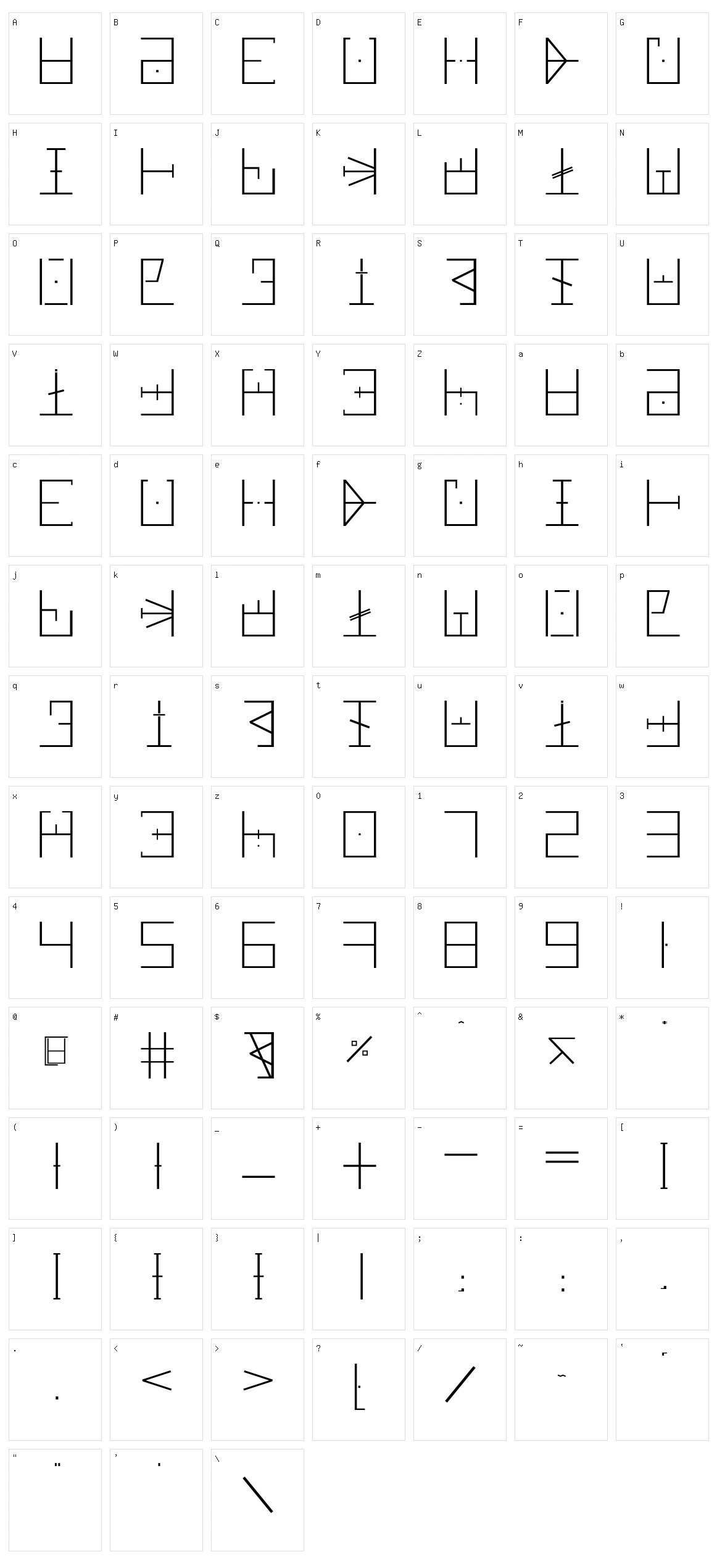 Cyboriez Character Set