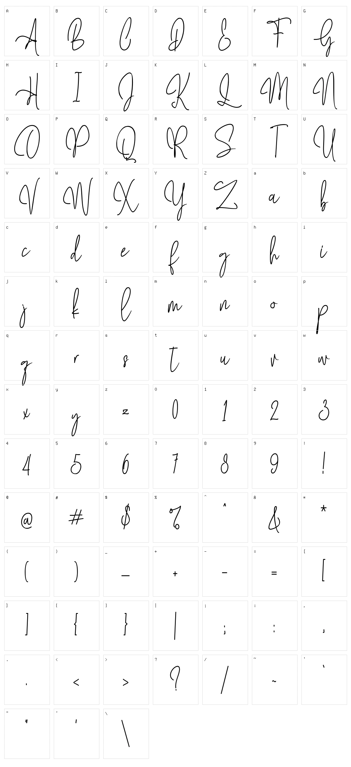 Mollaroid Character Set