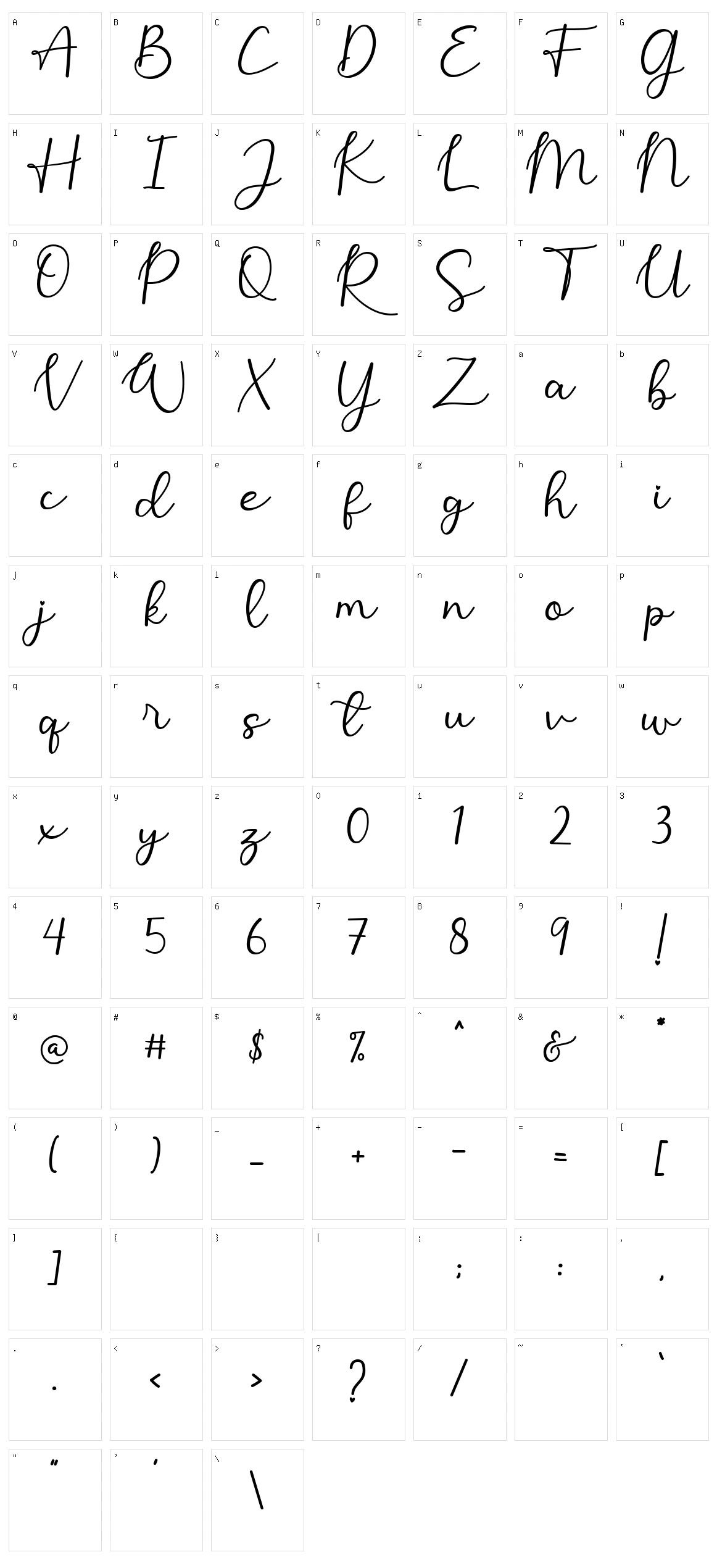 Monallesia Script Character Set