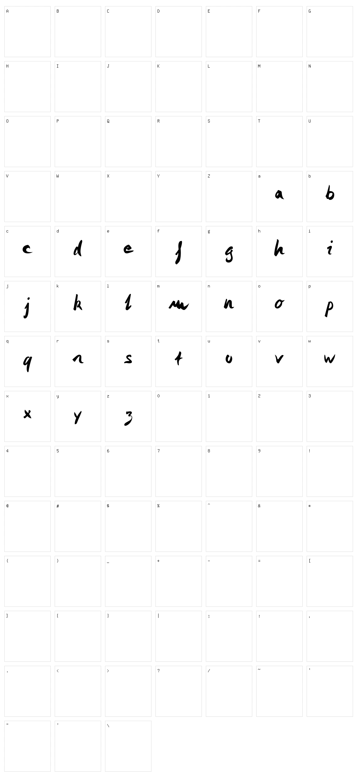 Monika Character Set