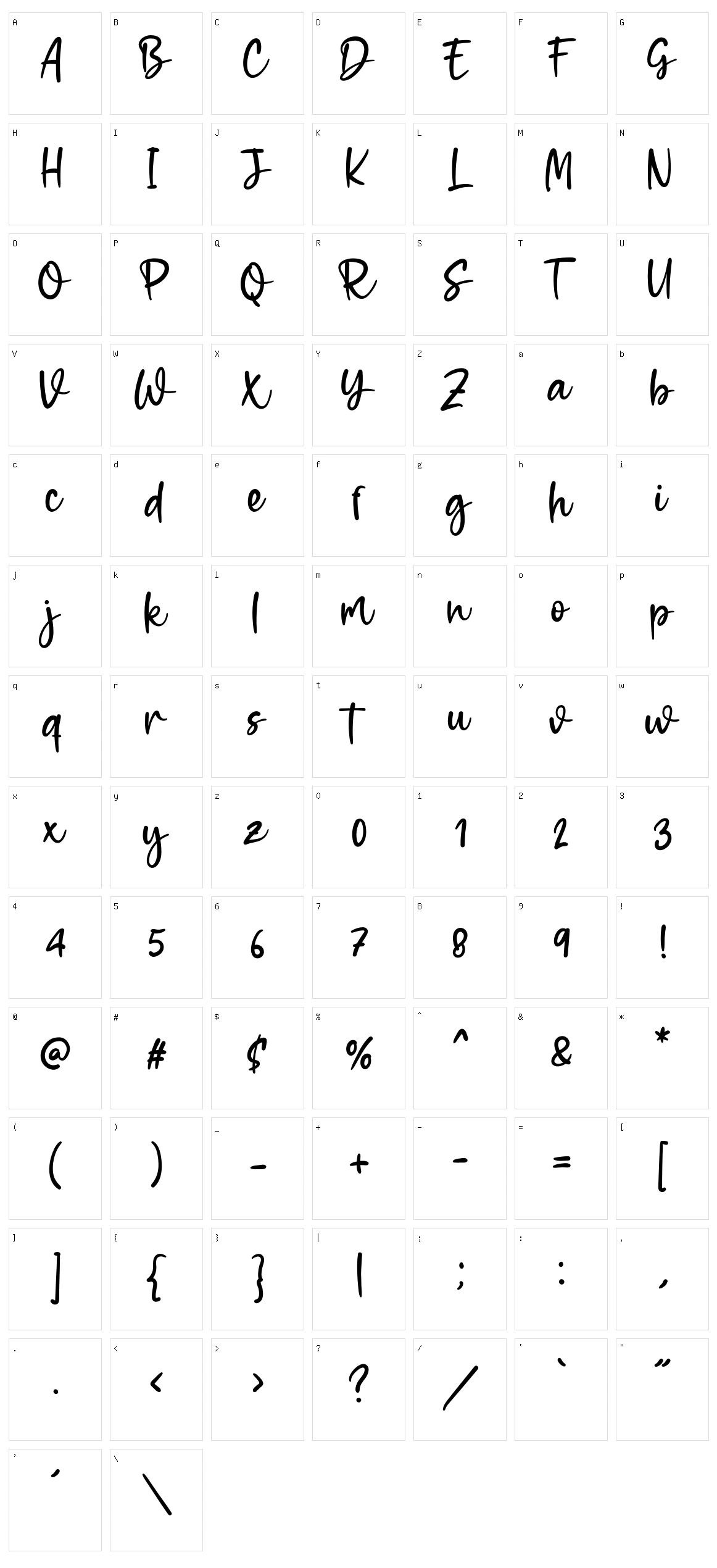 Monilka Southis Character Set