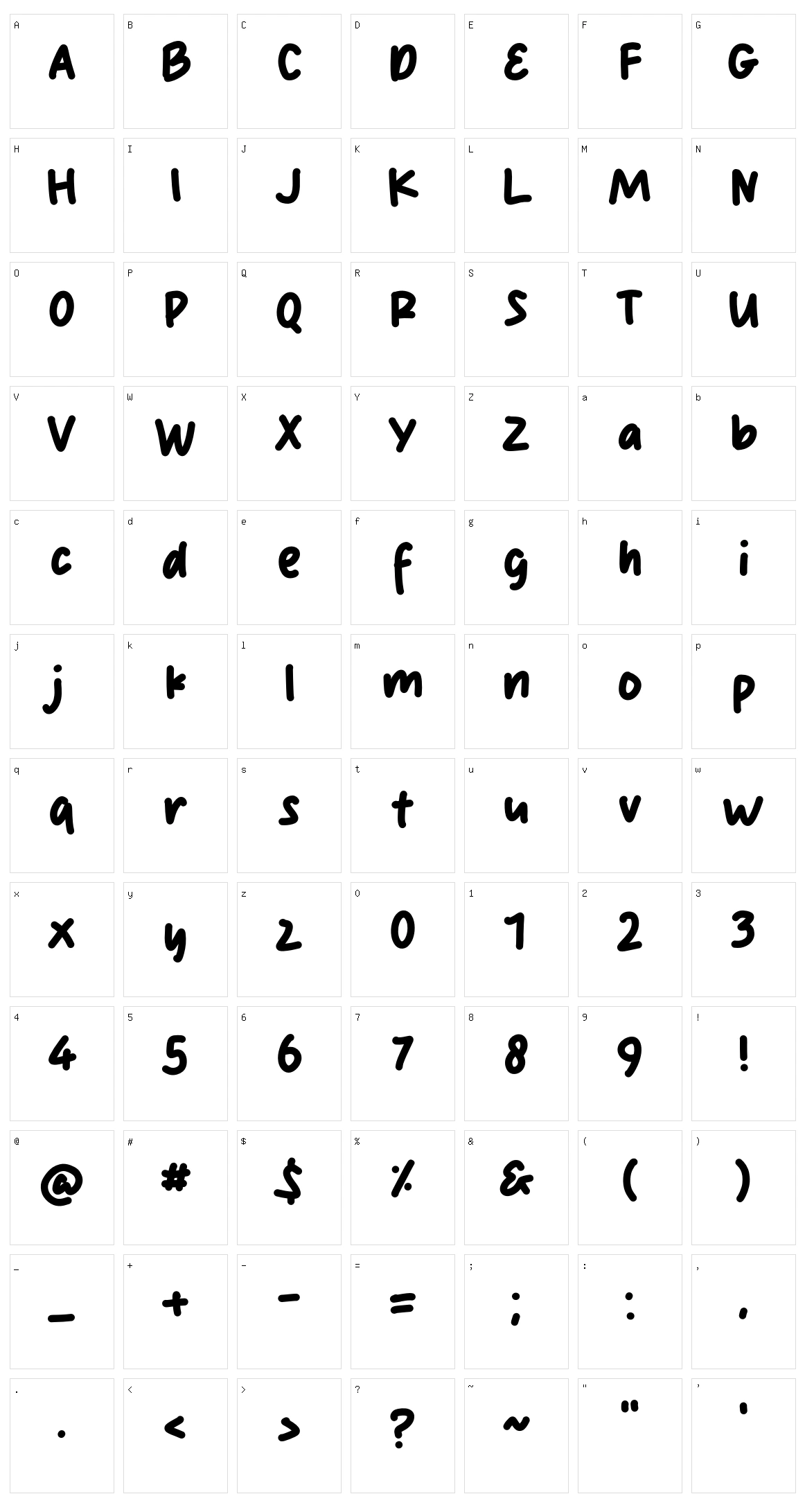 Monolite Character Set